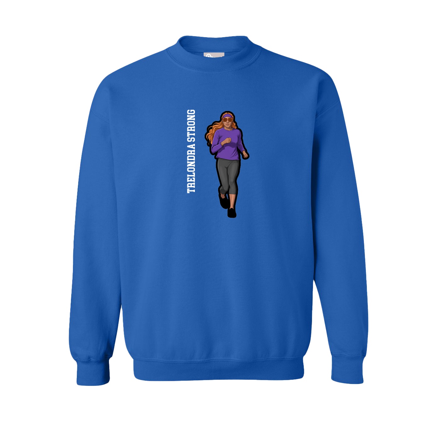 Fleece Crew — Name Vertical in Royal
