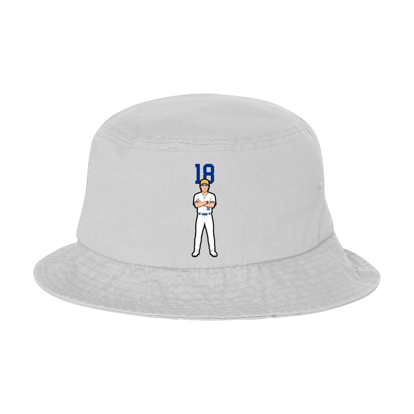 Bucket Cap — Number Top in White