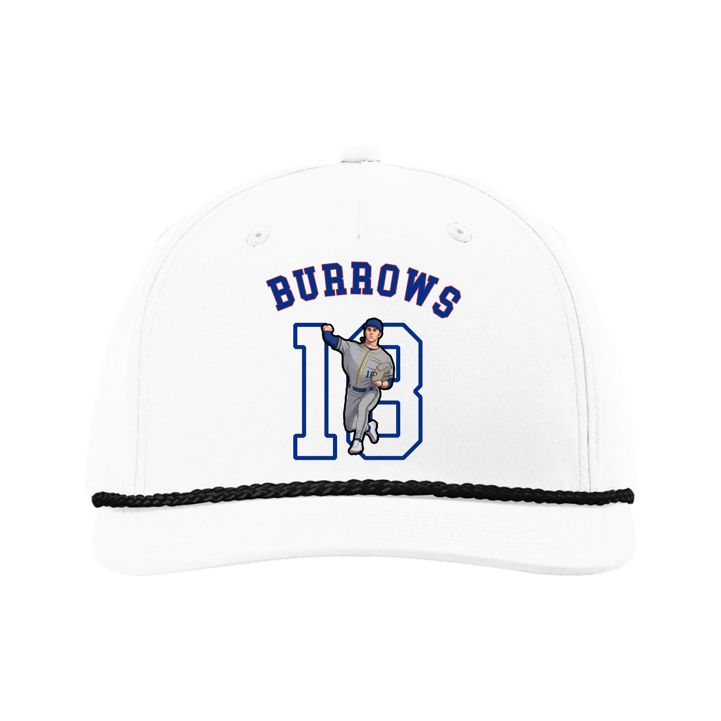 Five-Panel Classic Rope Cap — Shirsey Arch in White