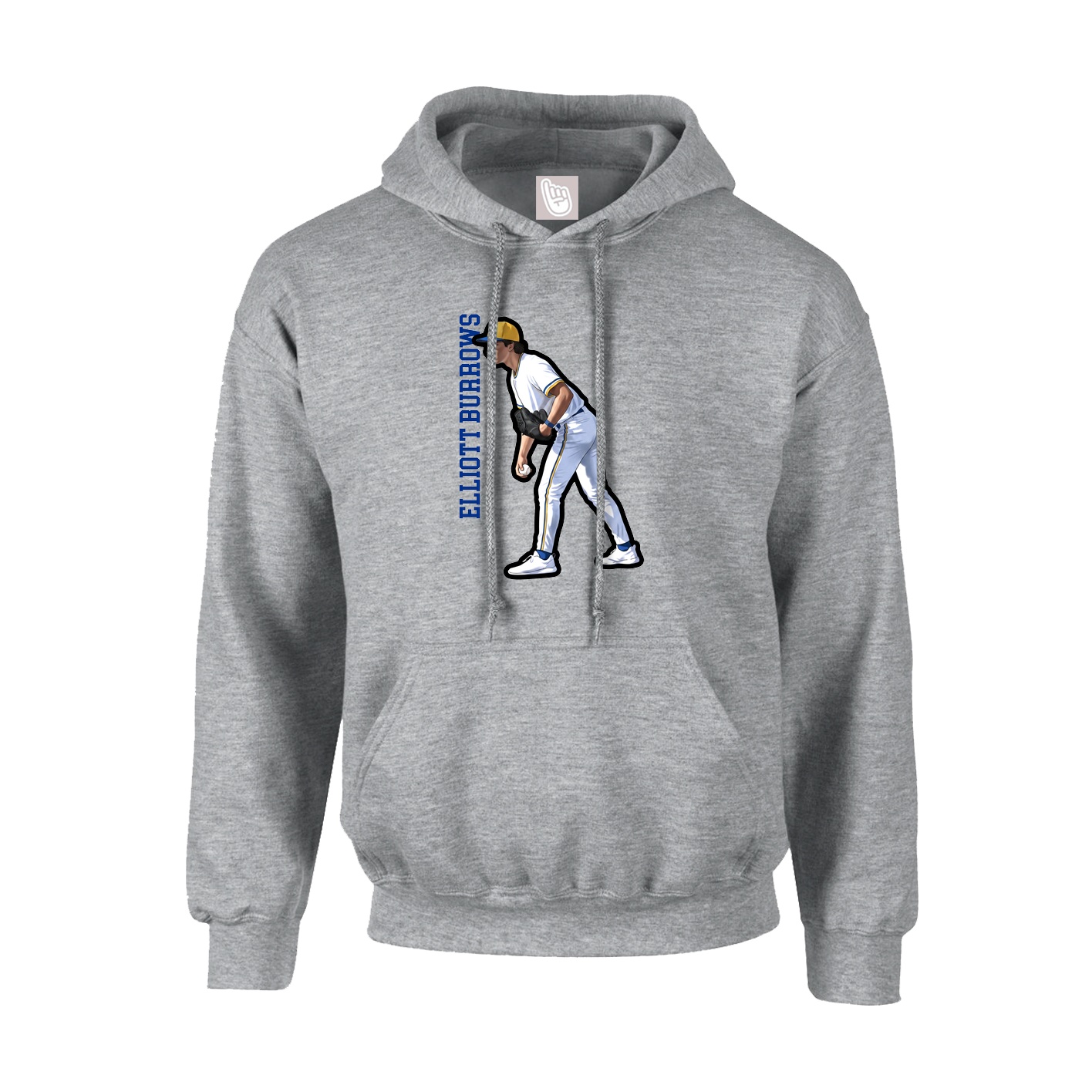 Hoodie — Name Vertical in Grey