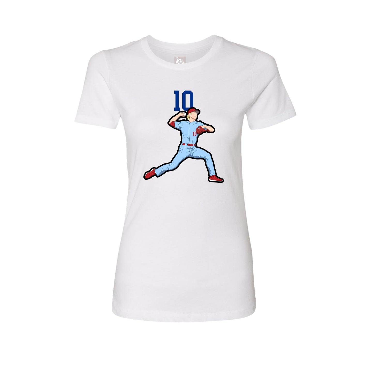Fitted Women's Tee — Number Top in White