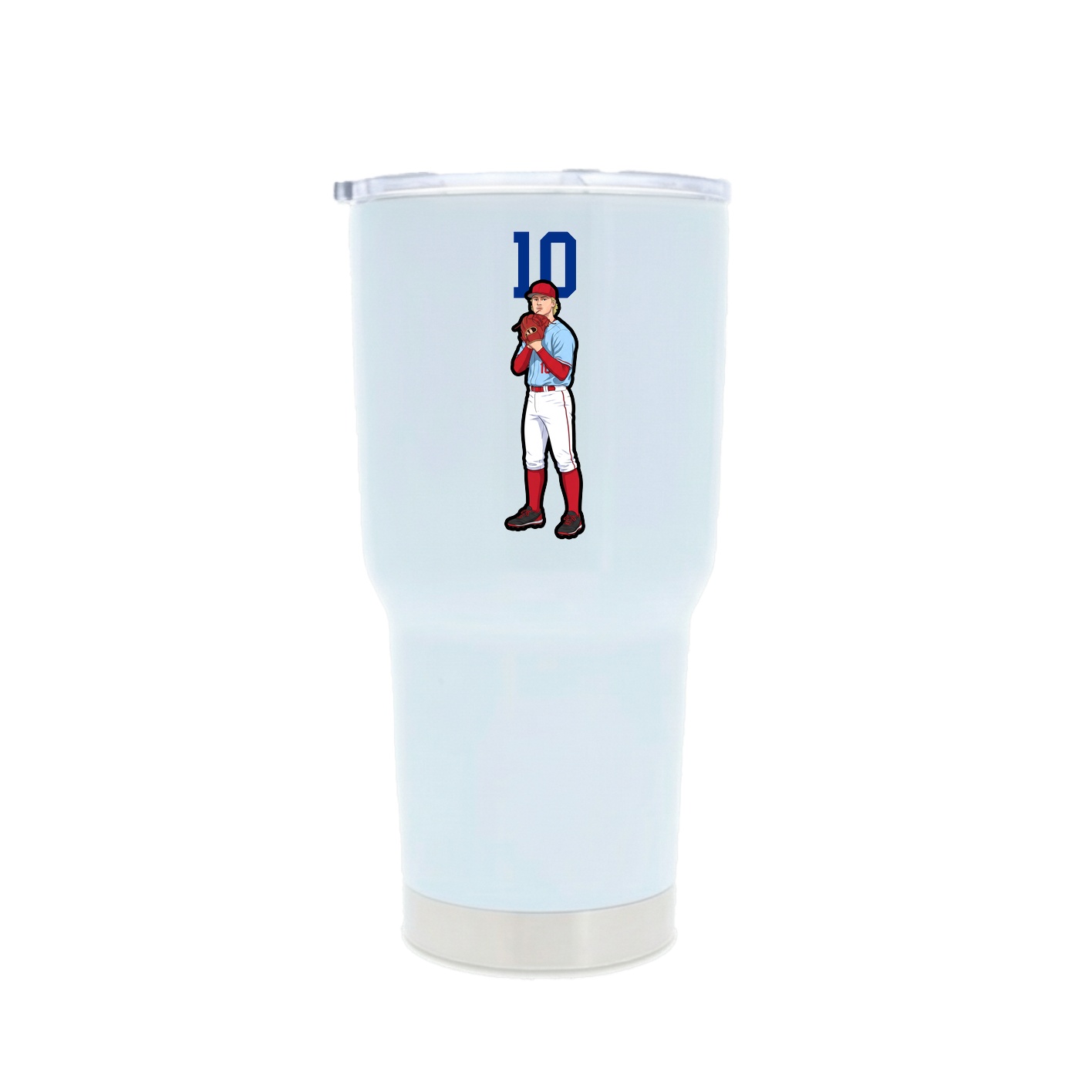 30oz Stainless Steel Tumbler — Number Top in White