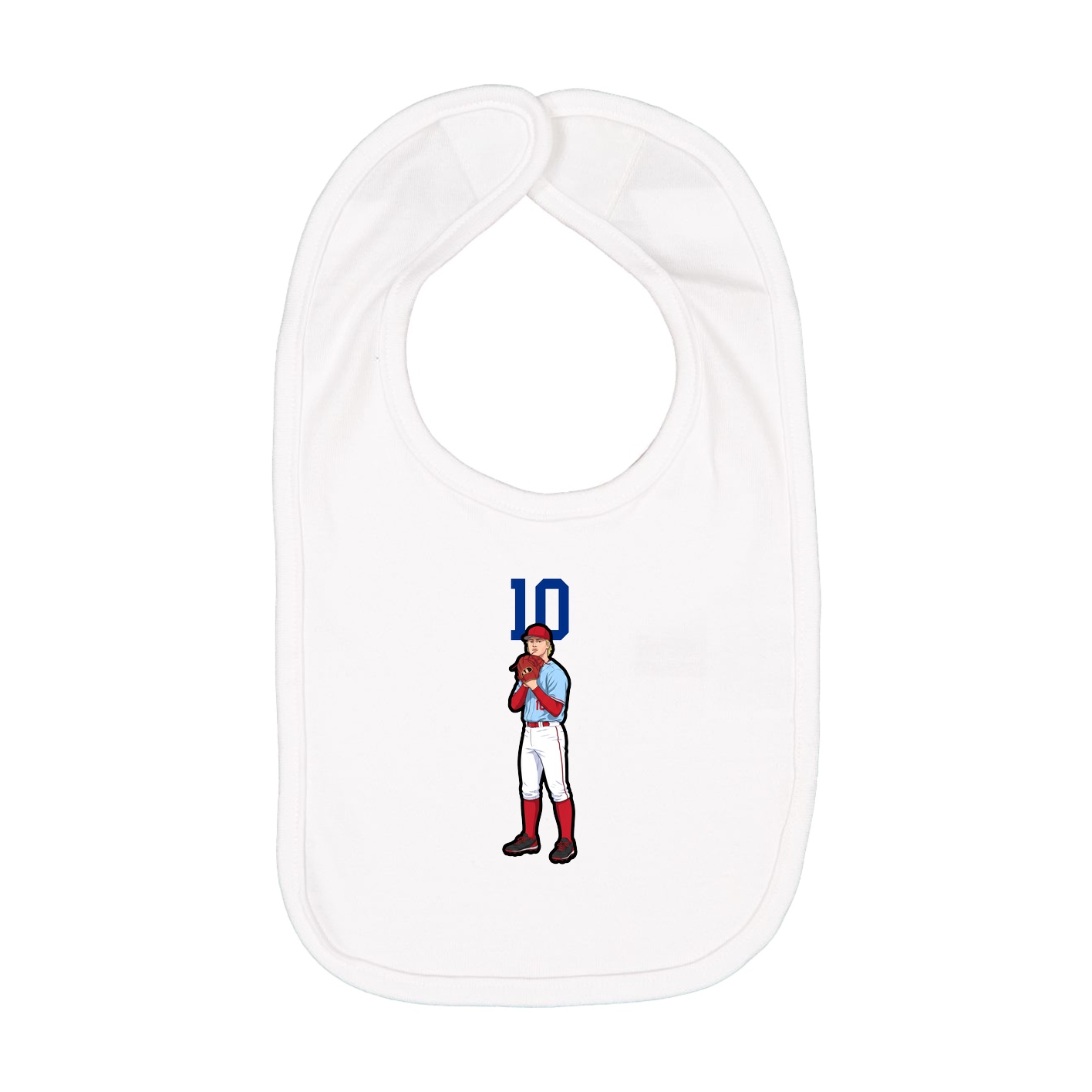 Infant Bib — Number Top in White