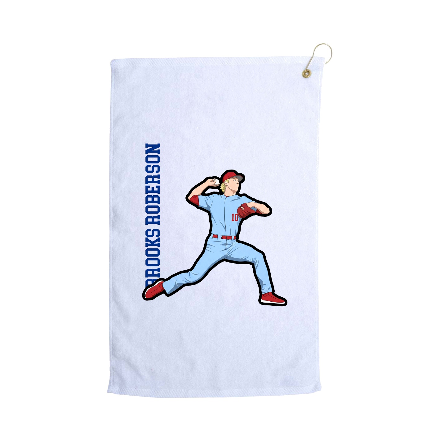 Golf Towel — Name Vertical in White