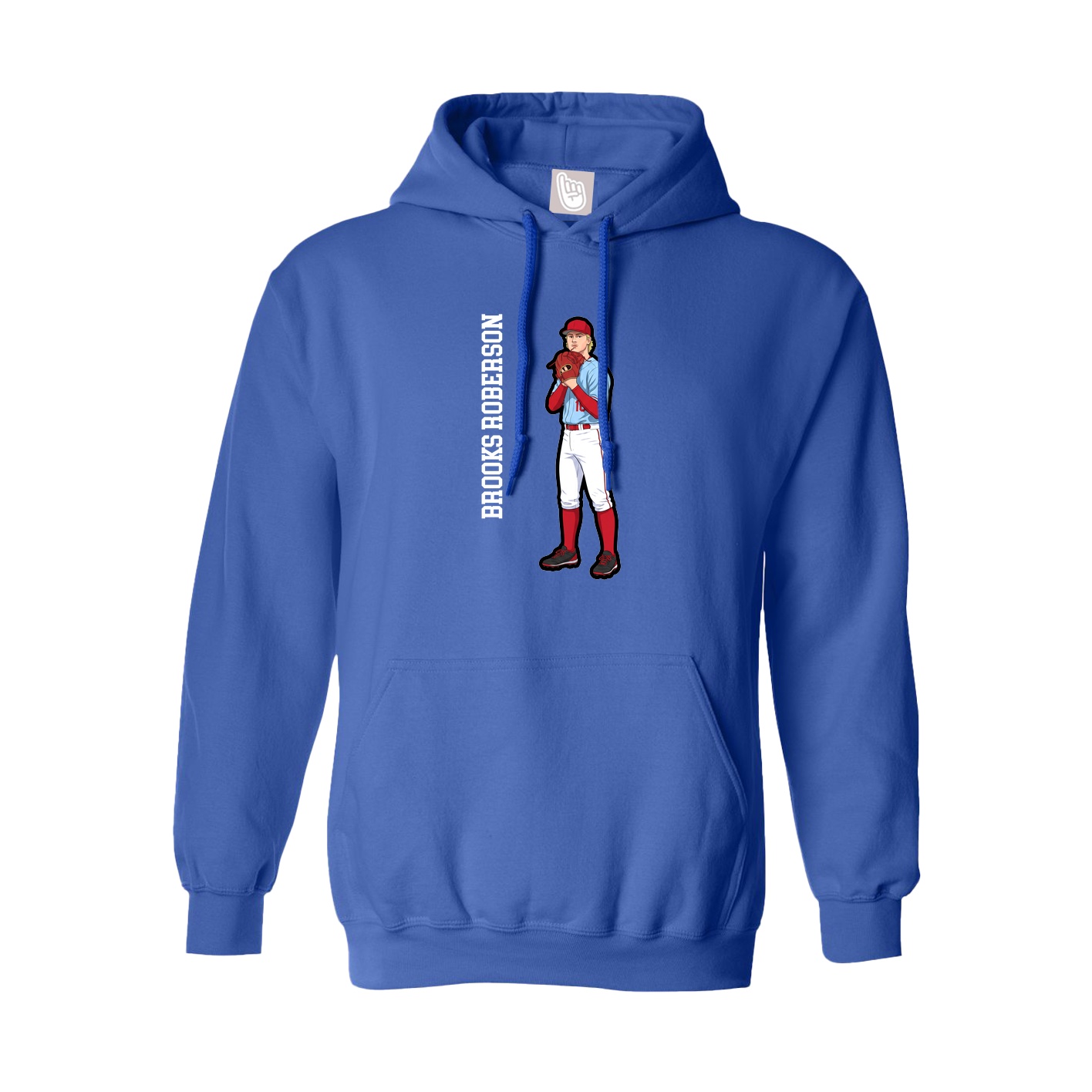 Youth Hoodie — Name Vertical in Royal