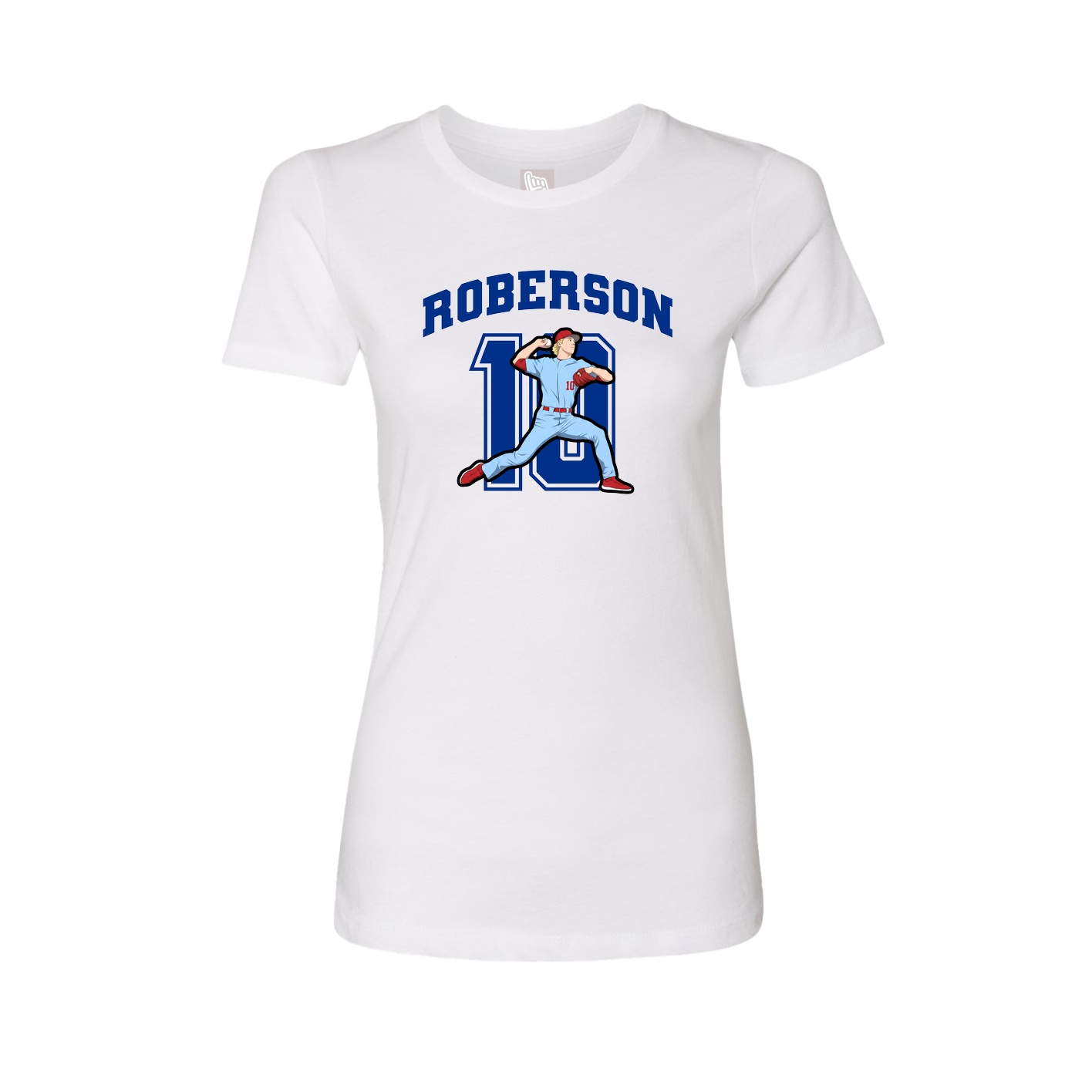 Fitted Women's Tee — Number in White