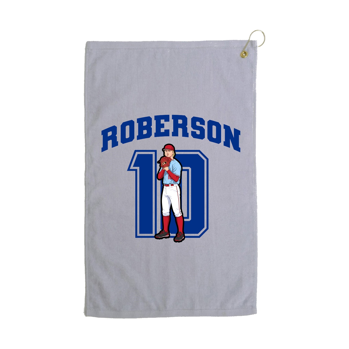 Golf Towel — Number in Grey
