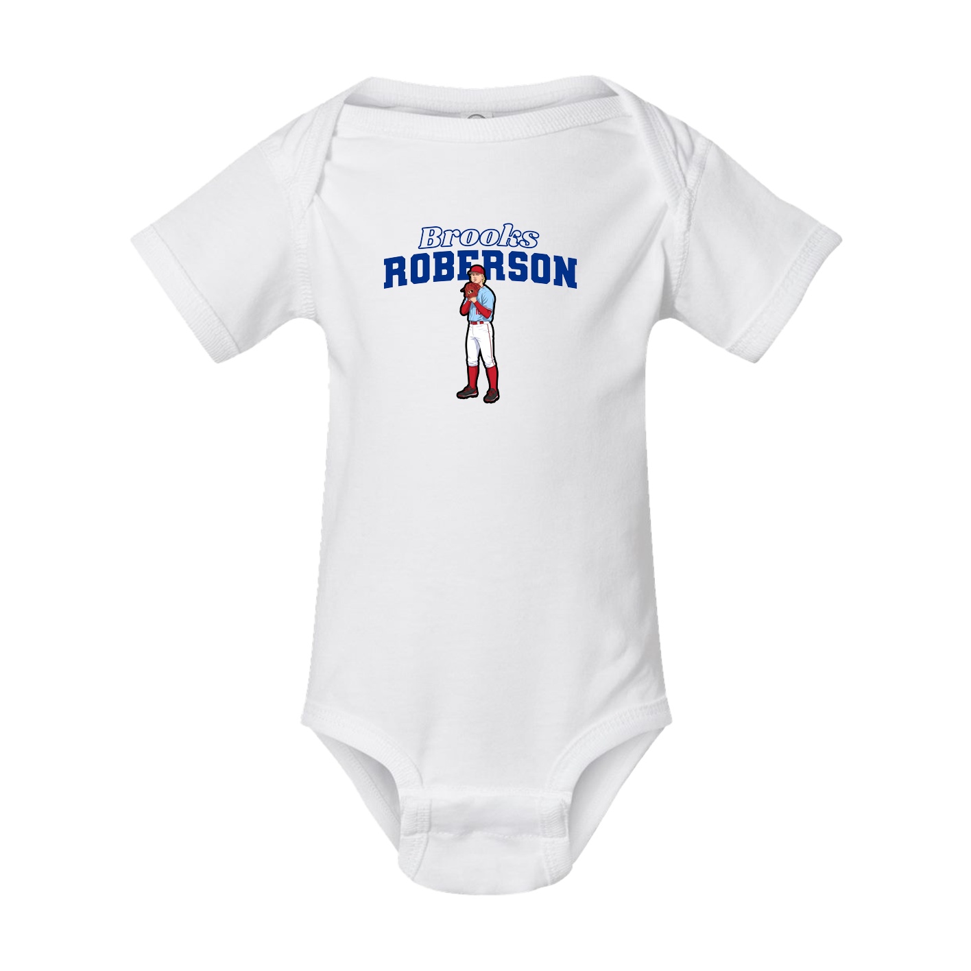 Baby Onesie — Name Arch in White