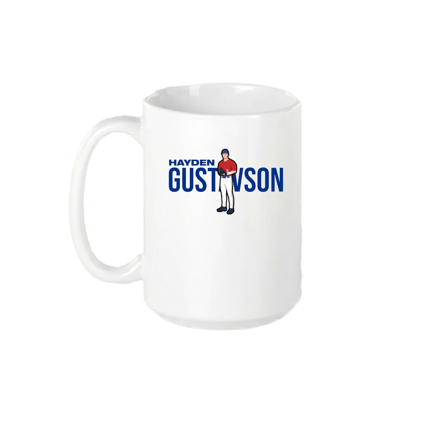 15oz Coffee Mug — Player Name in White
