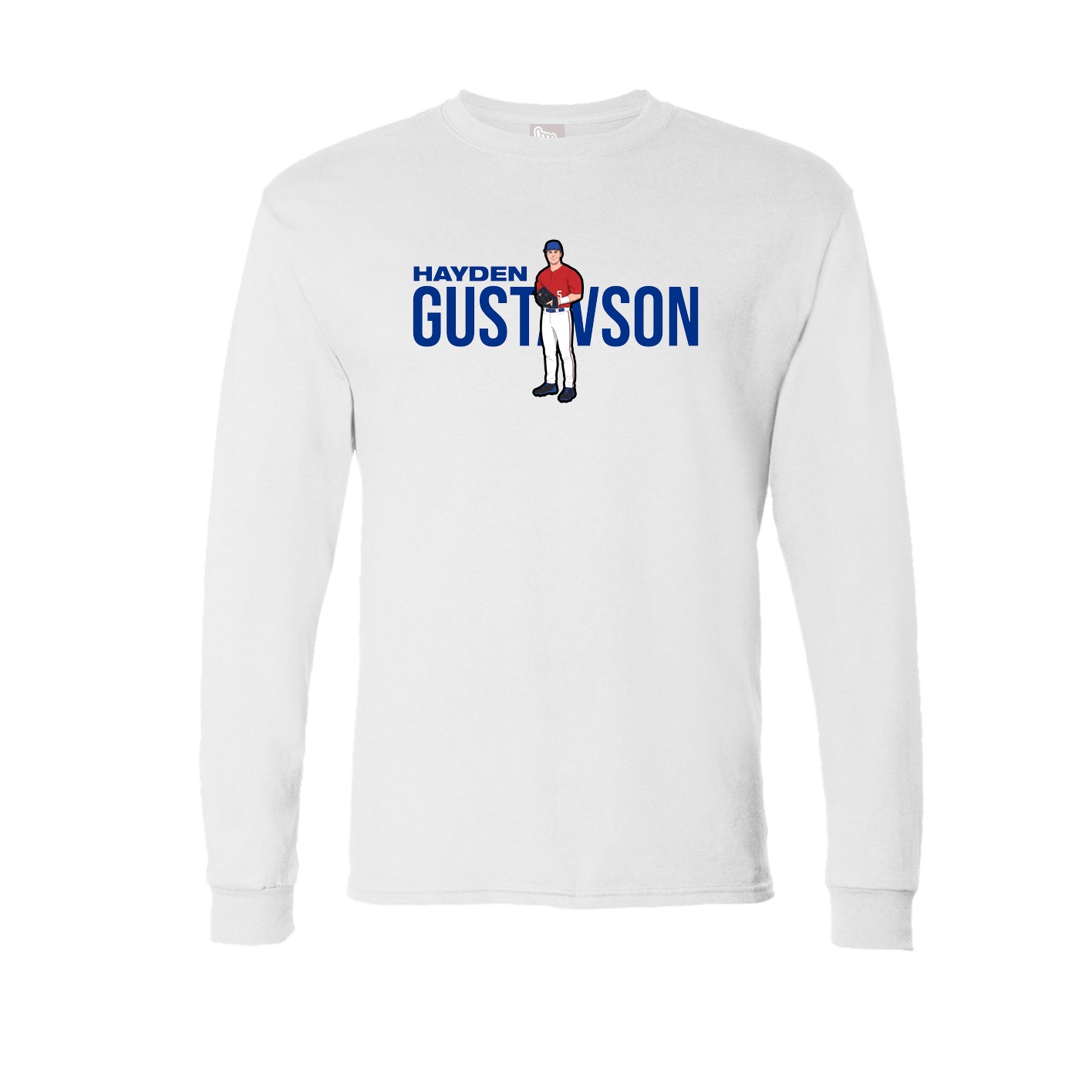 Long Sleeve Tee — Player Name in White