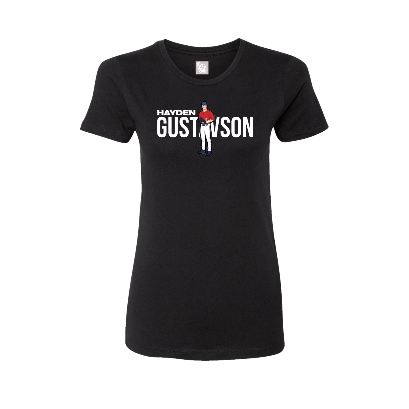 Fitted Women's Tee — Player Name in Black