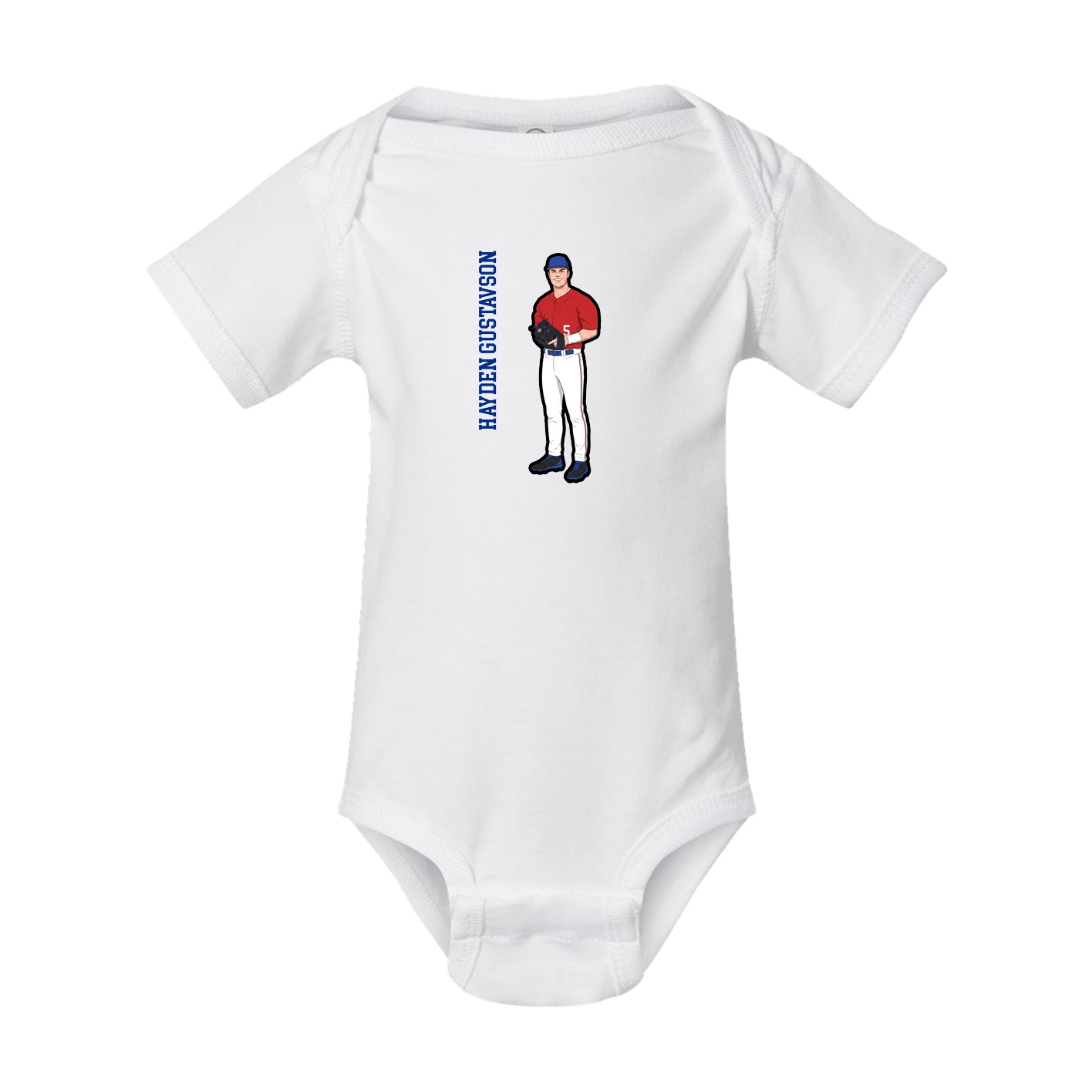 Baby Onesie — Name Vertical in White