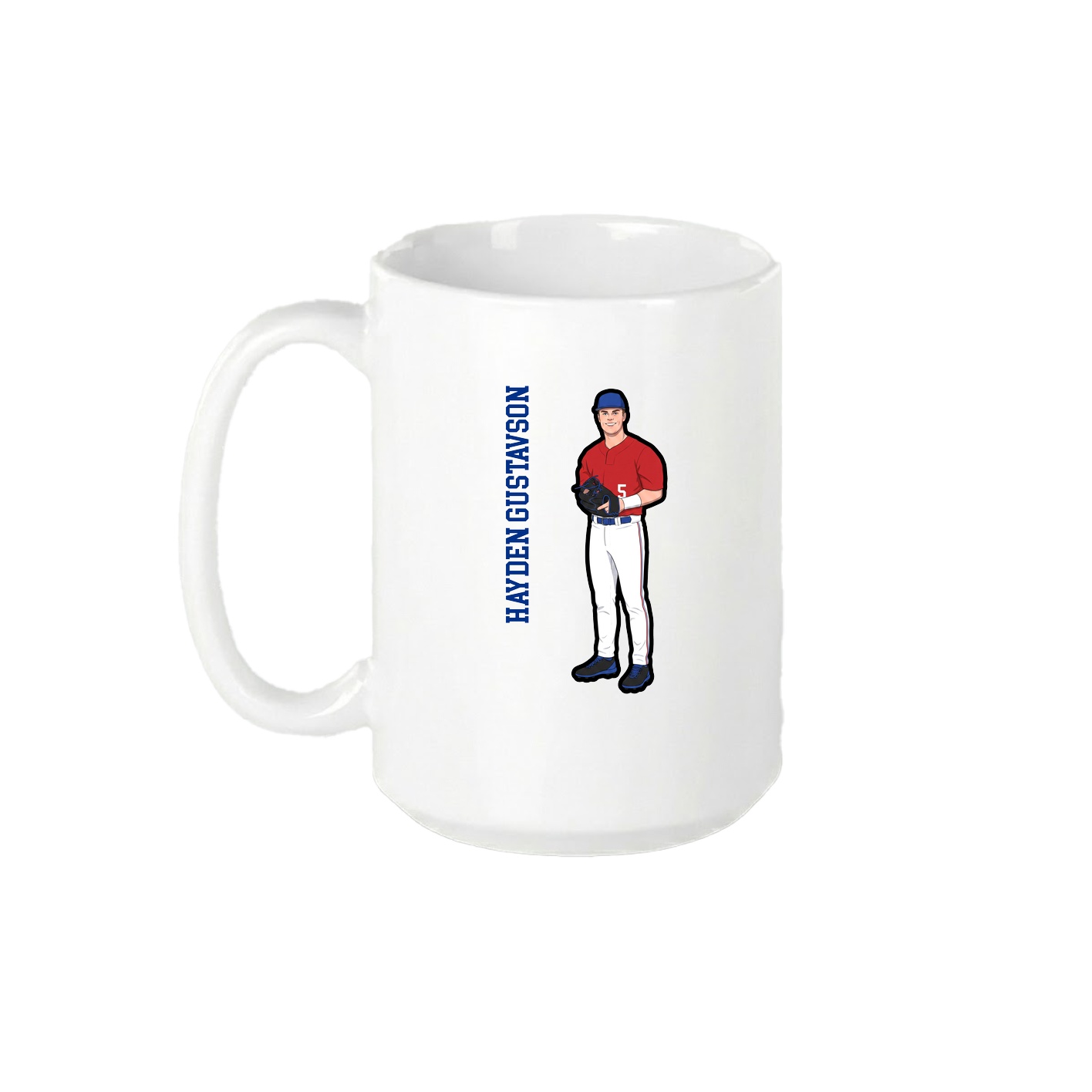 15oz Coffee Mug — Name Vertical in White