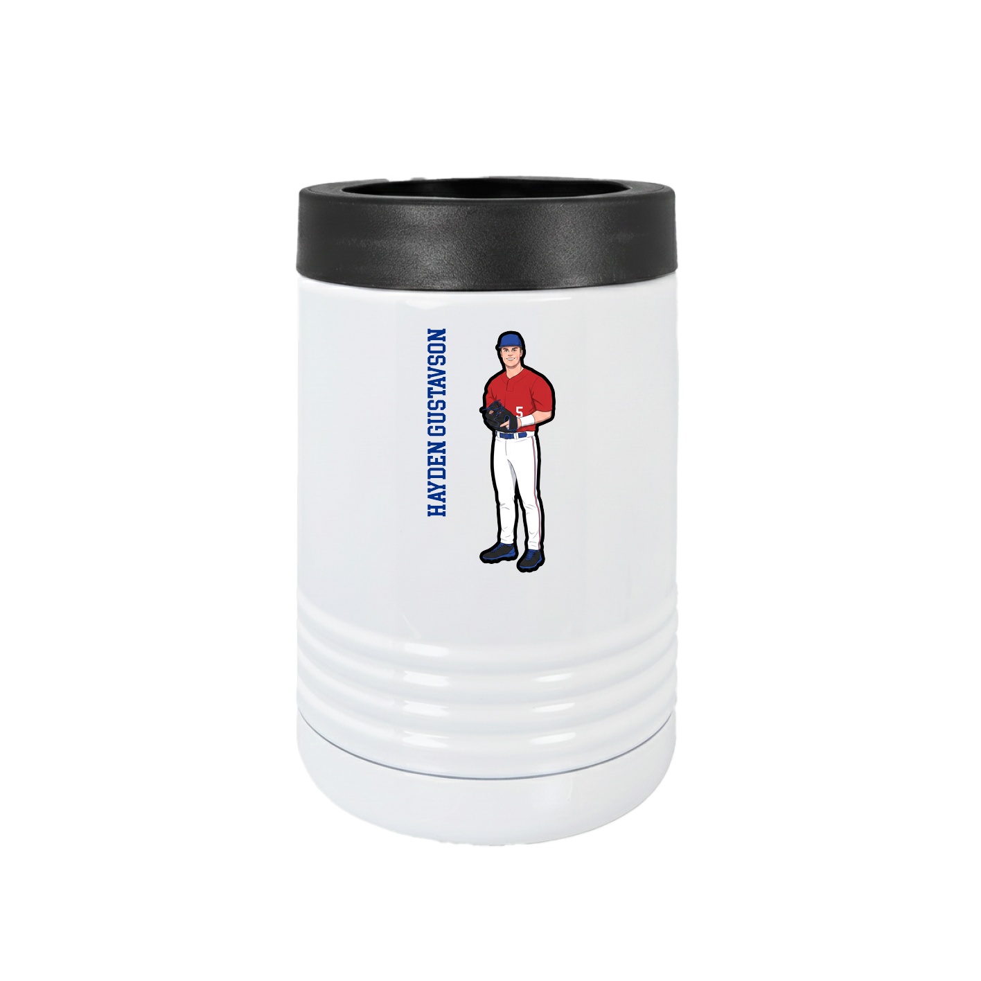 Beverage Holder — Name Vertical in White