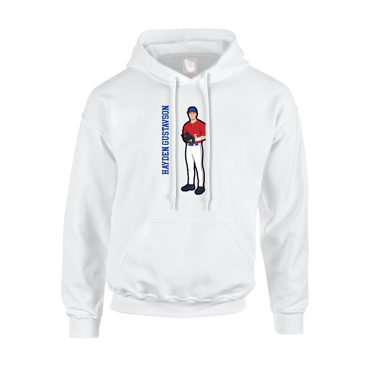 Youth Hoodie — Name Vertical in White