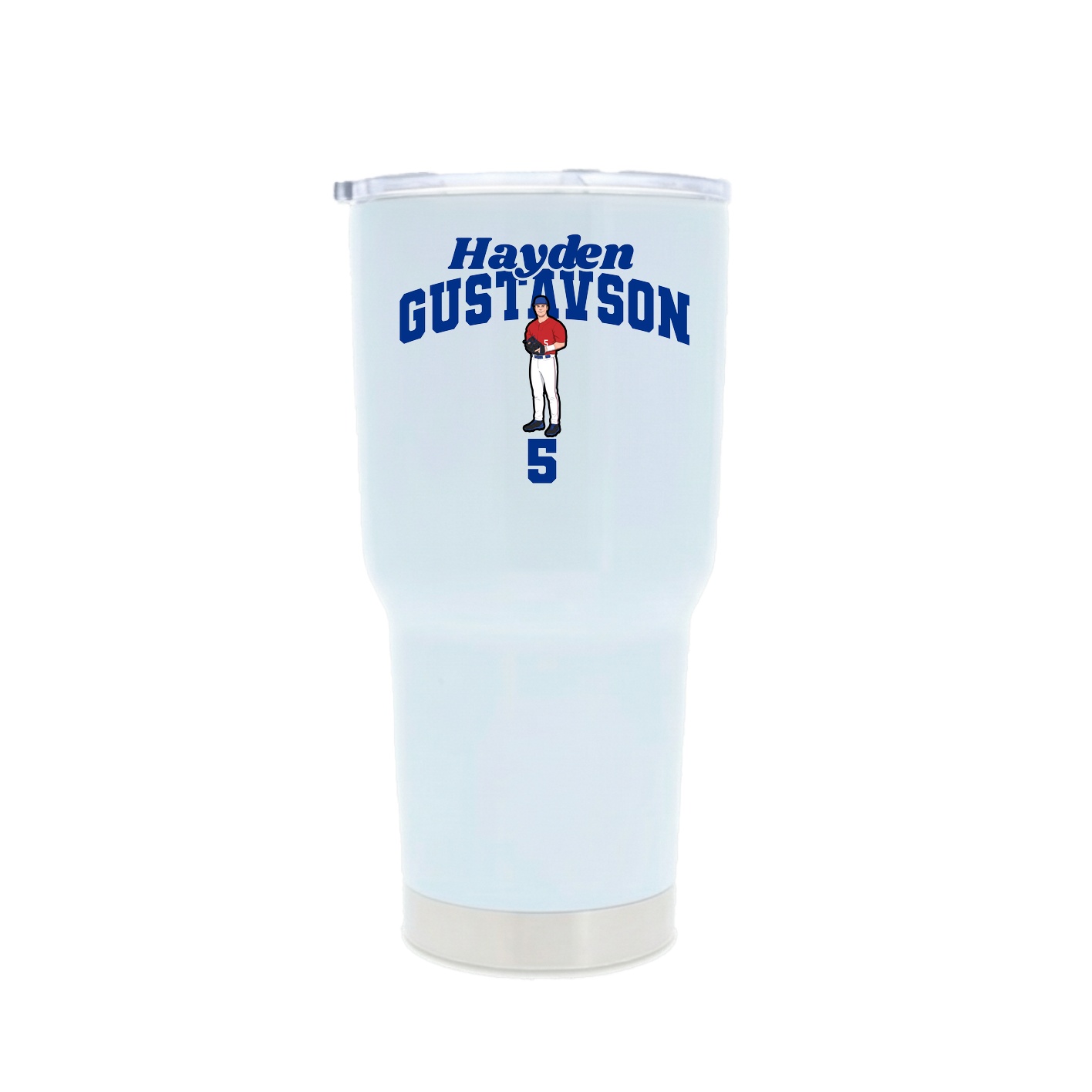 30oz Stainless Steel Tumbler — Signature Arch in White
