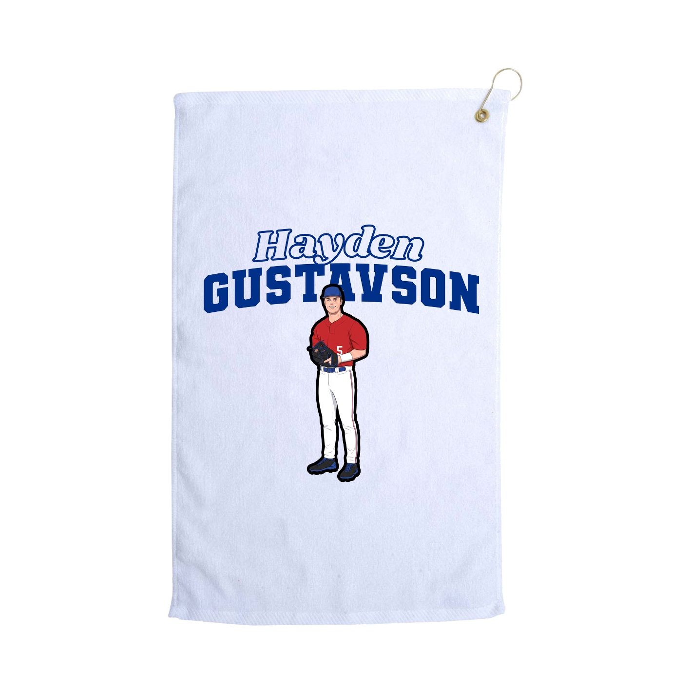 Golf Towel — Name Arch in White