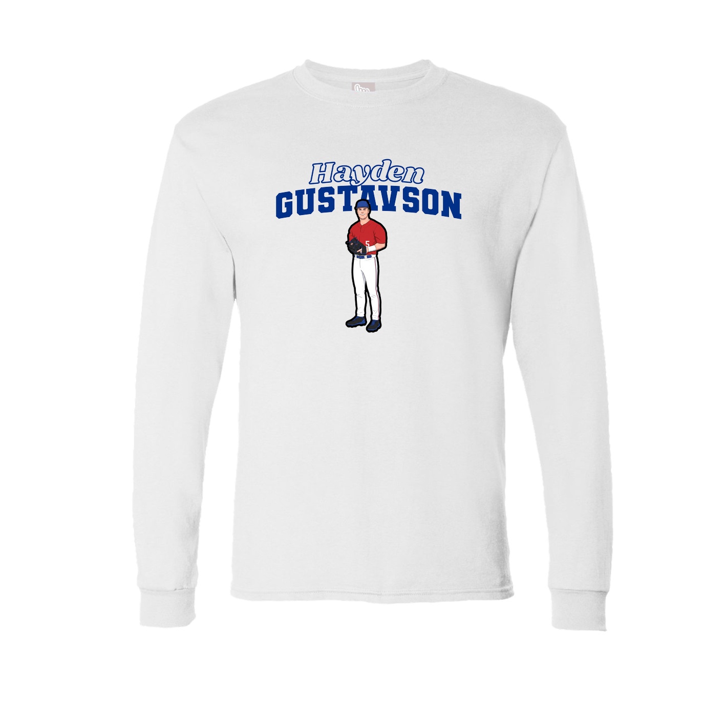 Long Sleeve Tee — Name Arch in White