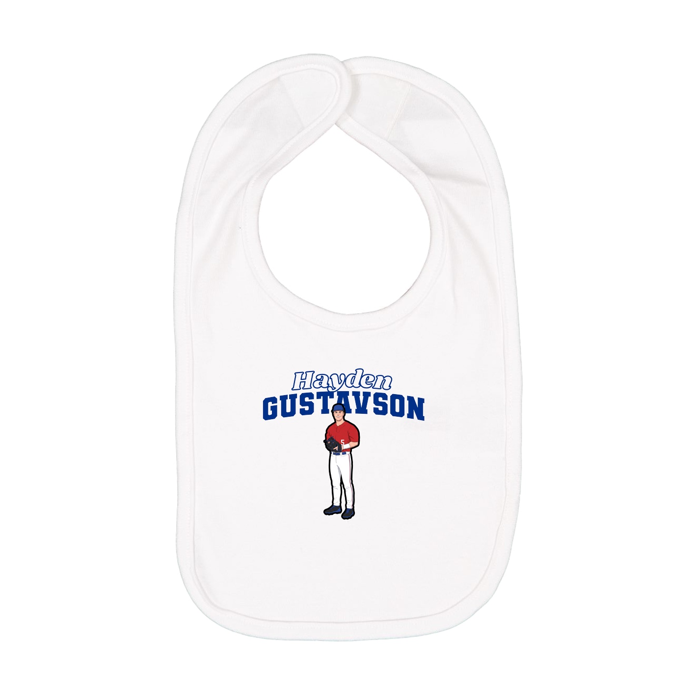 Infant Bib — Name Arch in White
