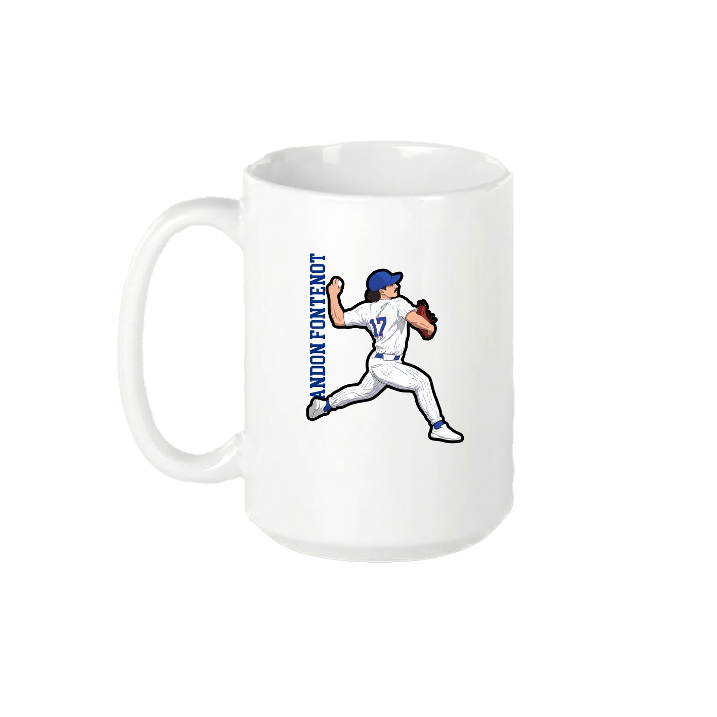 15oz Coffee Mug — Name Vertical in White