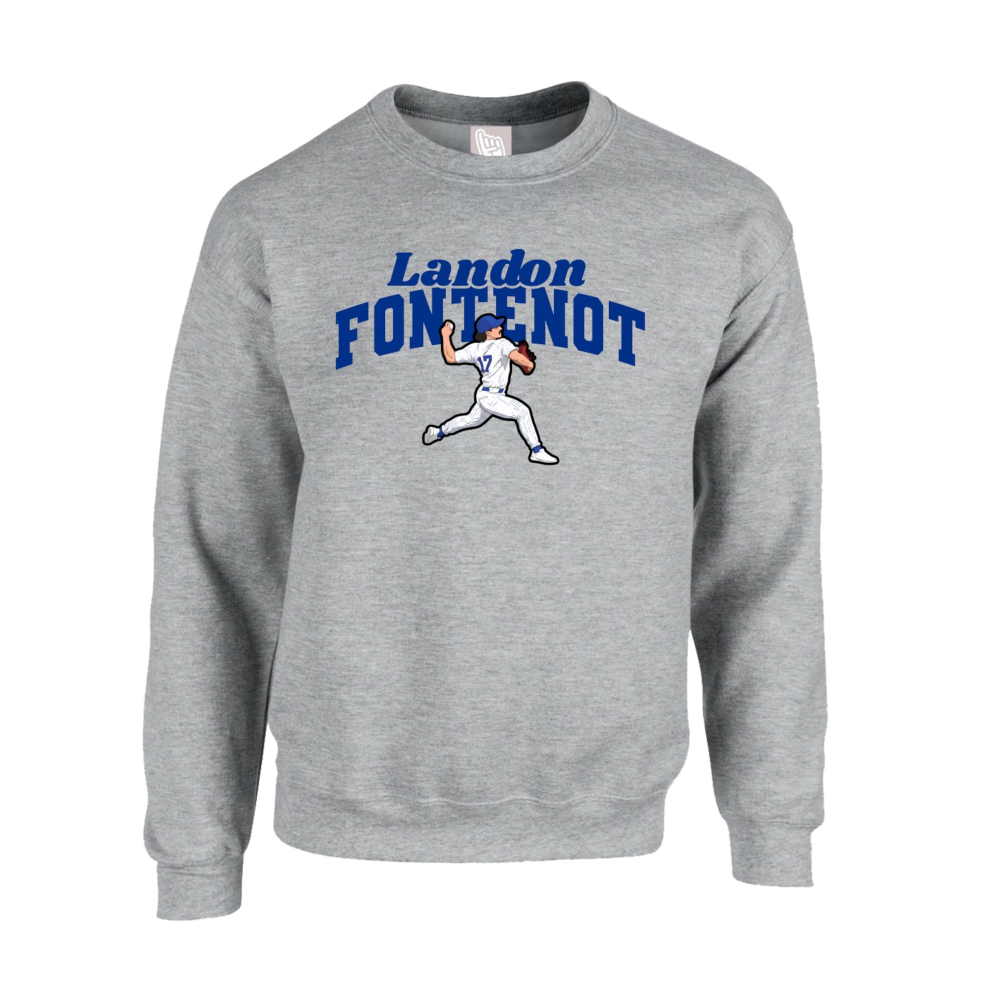 Fleece Crew — Signature Arch in Grey