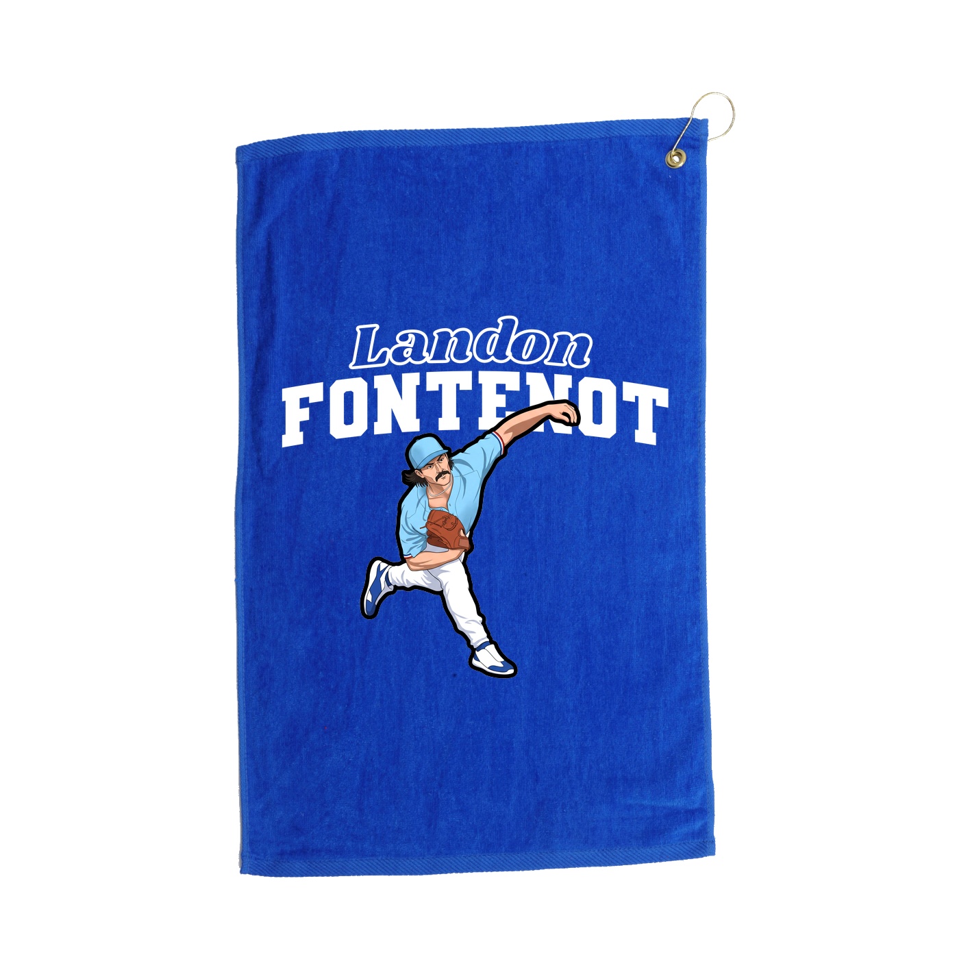 Golf Towel — Name Arch in Royal