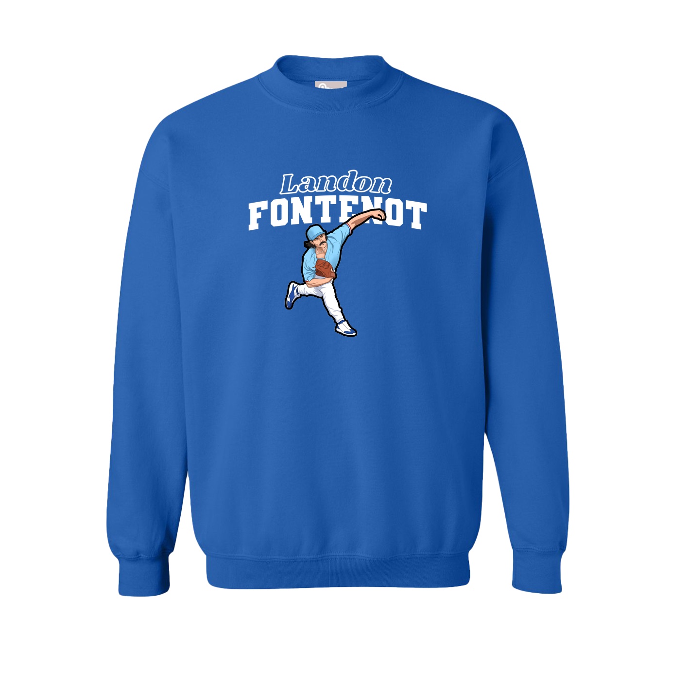 Fleece Crew — Name Arch in Royal