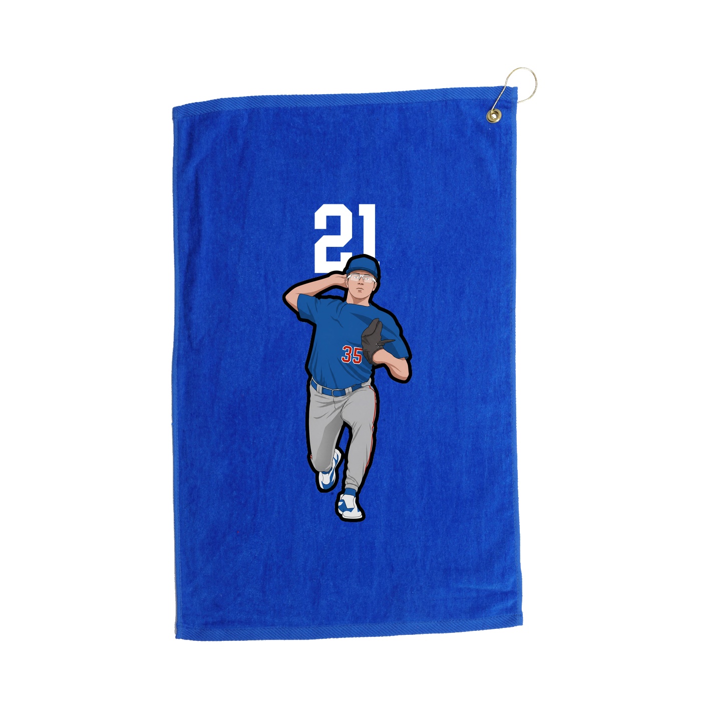 Golf Towel — Number Top in Royal