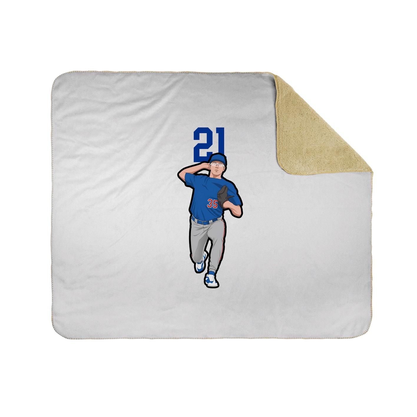 Throw Blanket — Number Top in White