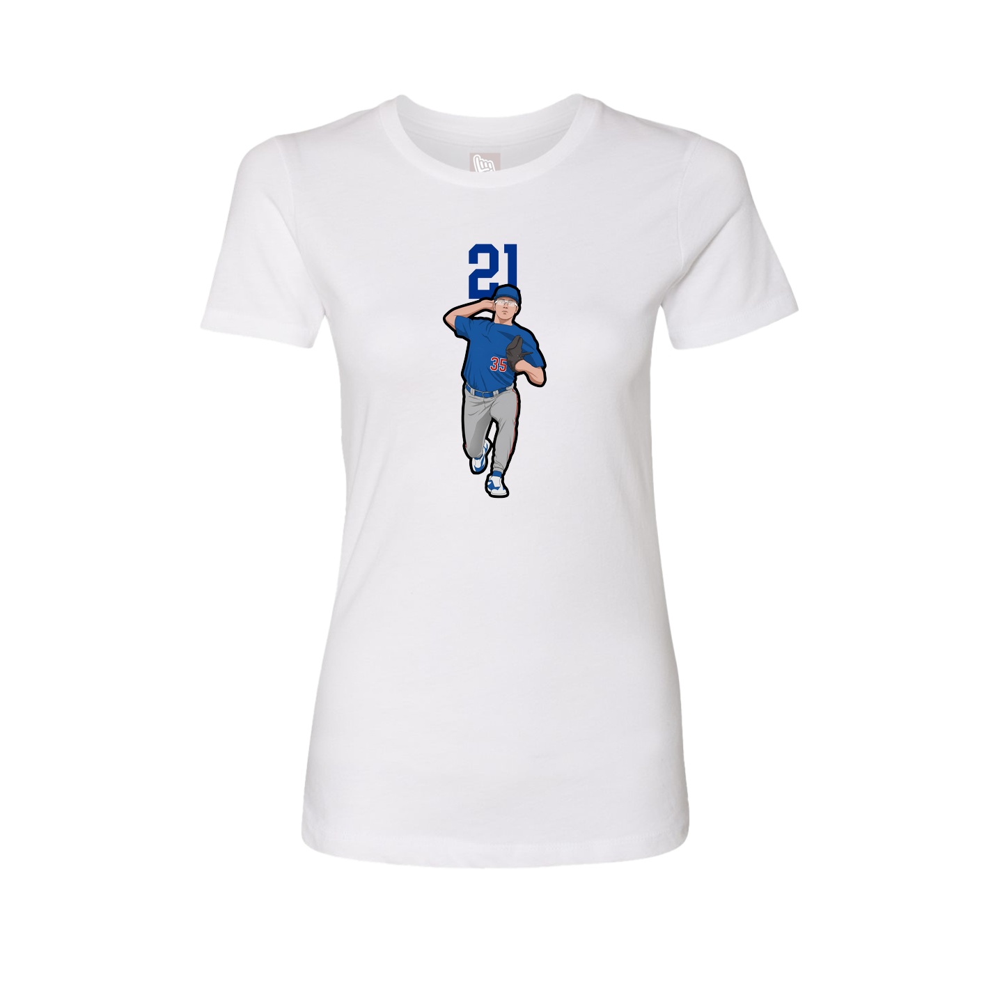 Fitted Women's Tee — Number Top in White