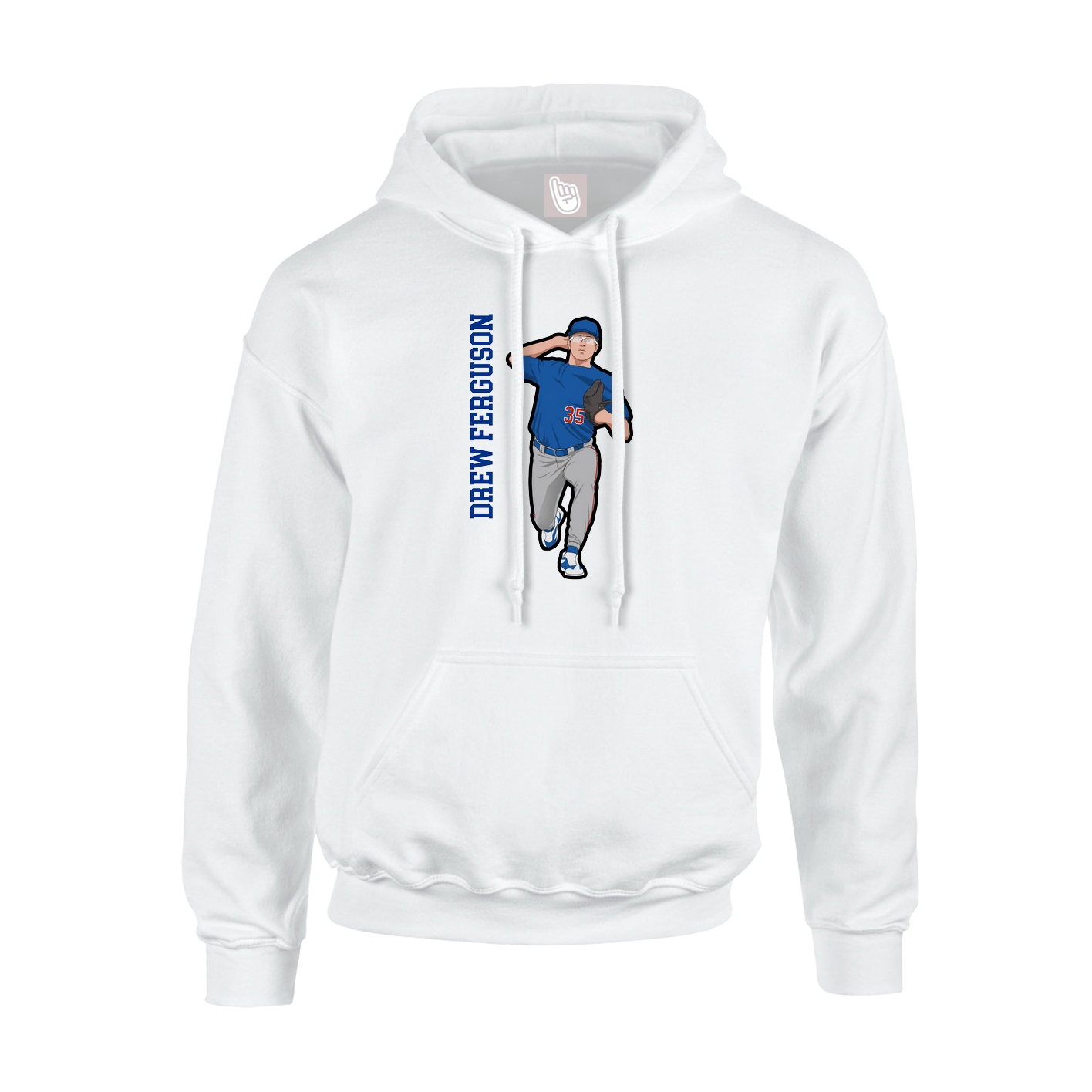 Youth Hoodie — Name Vertical in White