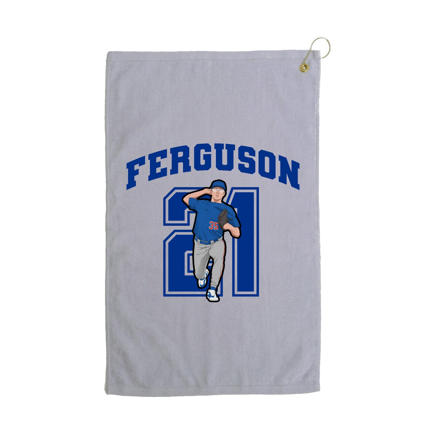 Golf Towel — Number in Grey