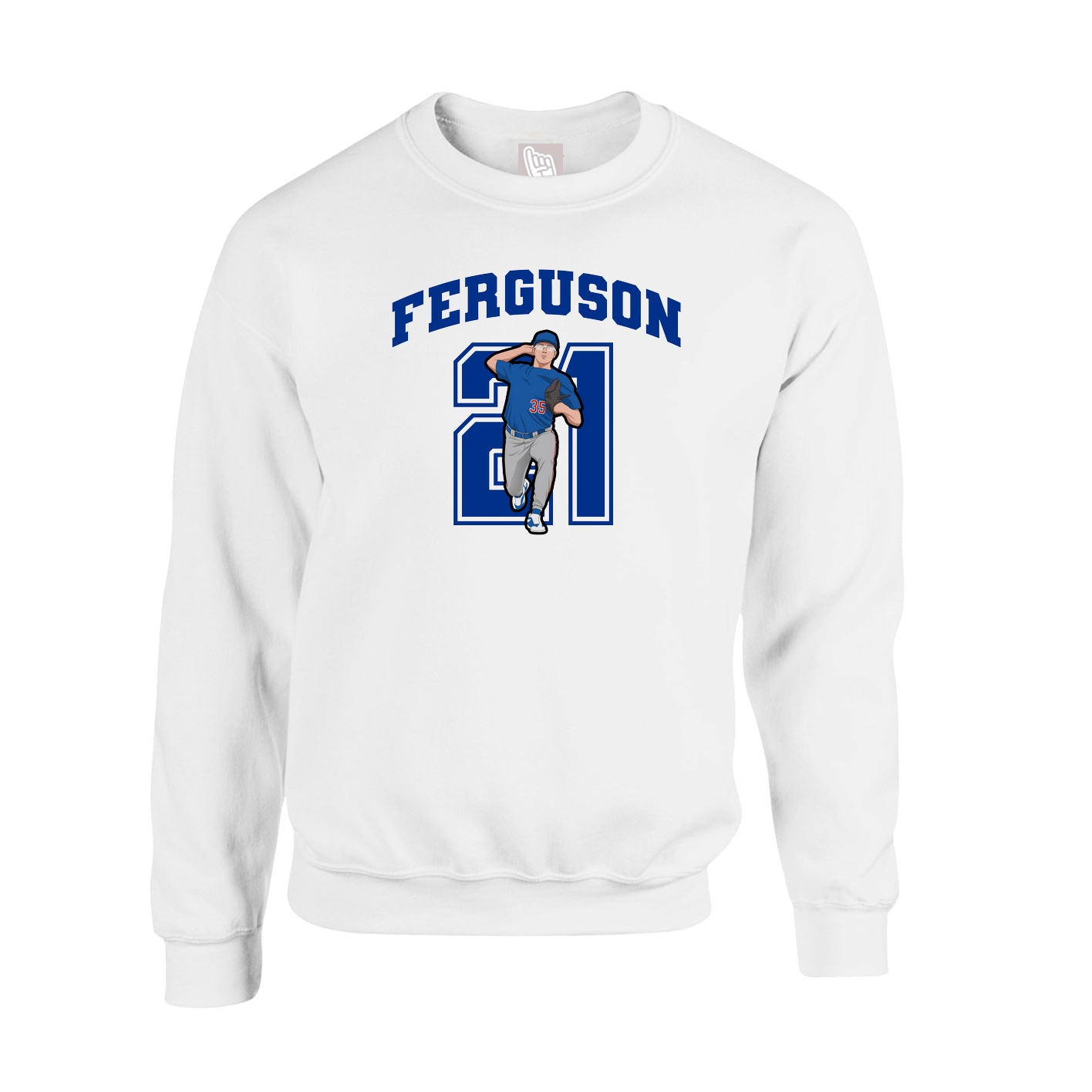 Fleece Crew — Number in White
