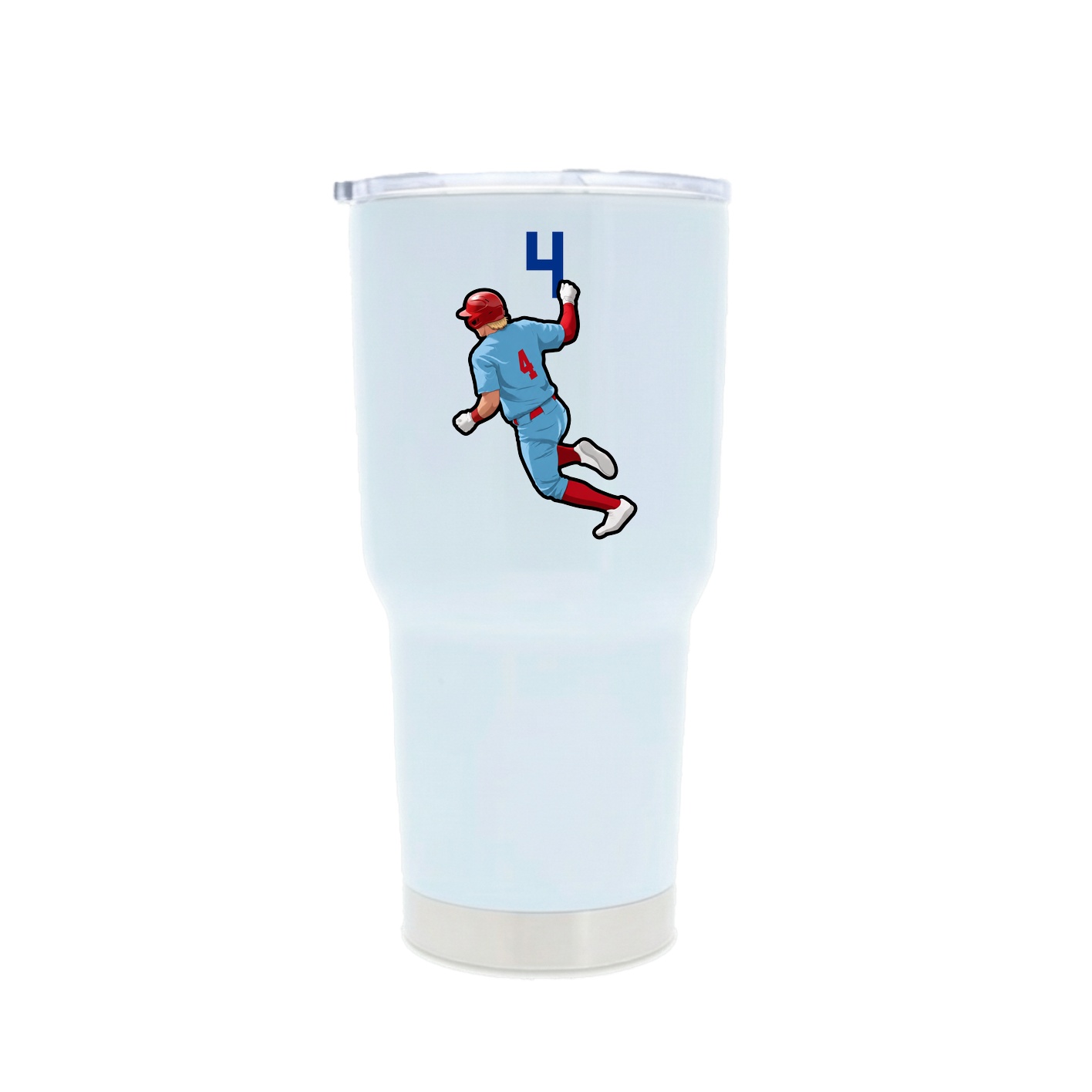 30oz Stainless Steel Tumbler — Number Top in White