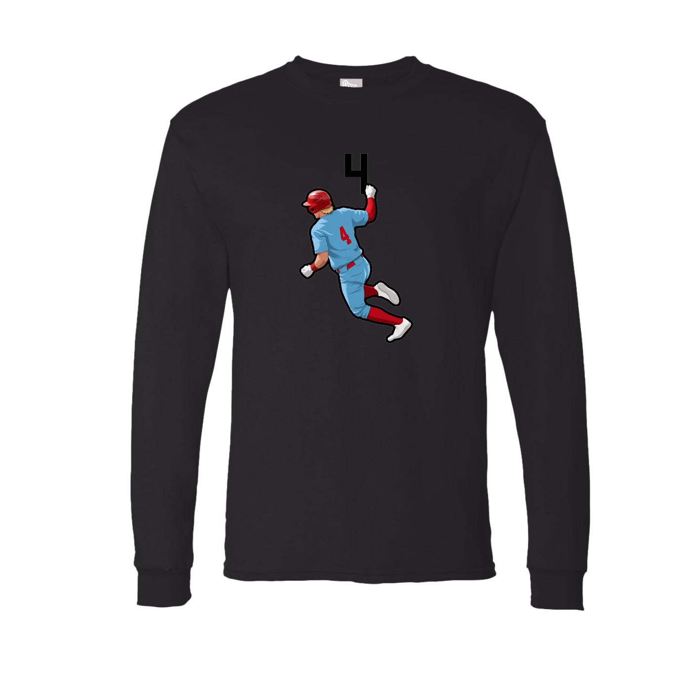 Long Sleeve Tee — Number Top in Black