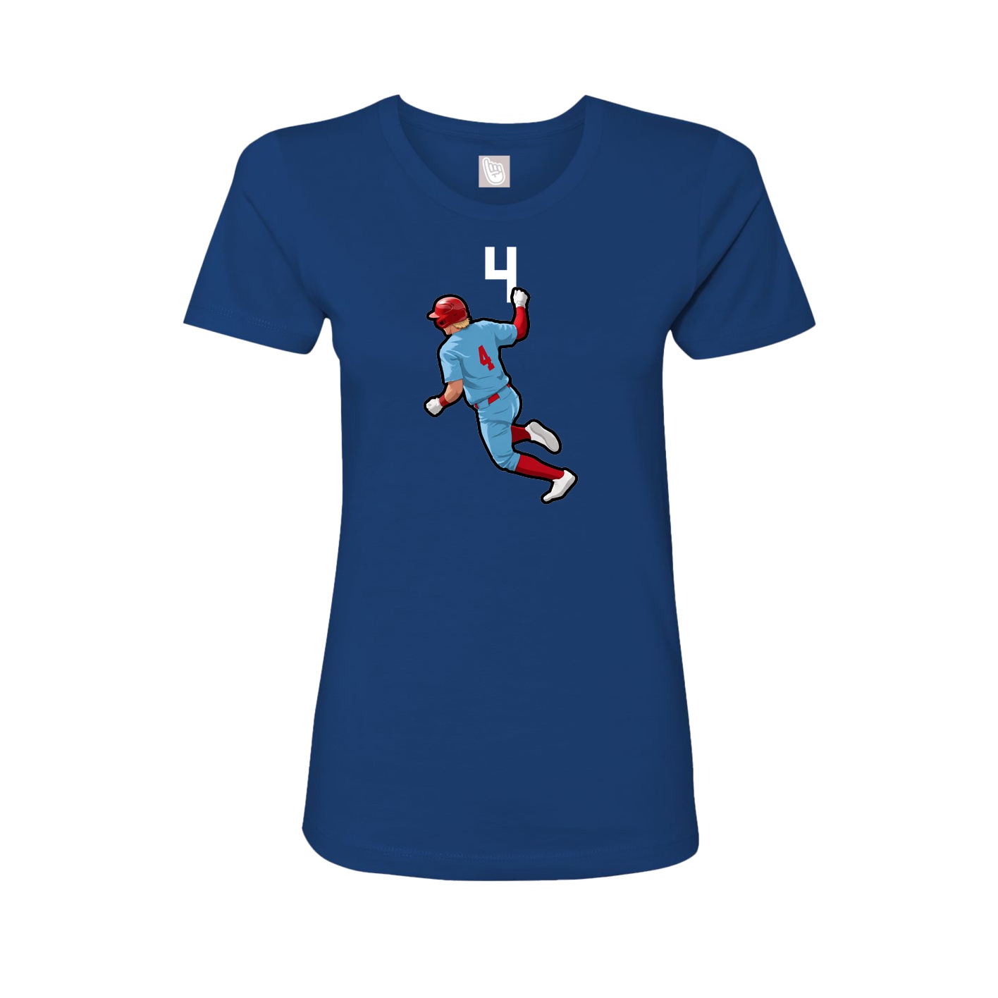 Fitted Women's Tee — Number Top in Royal