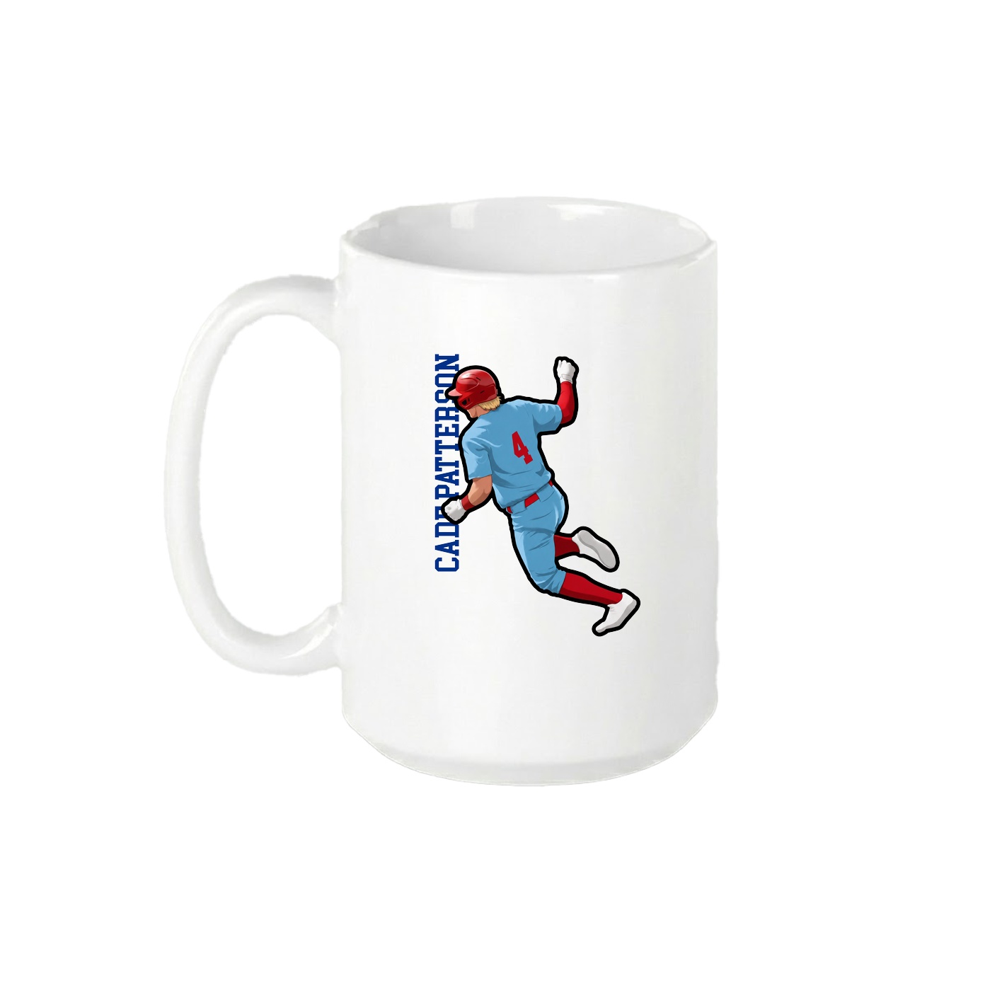 15oz Coffee Mug — Name Vertical in White