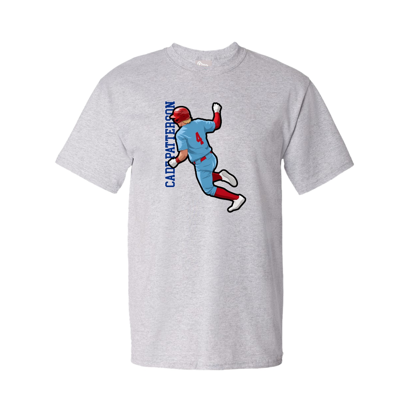 Tee — Name Vertical in Grey