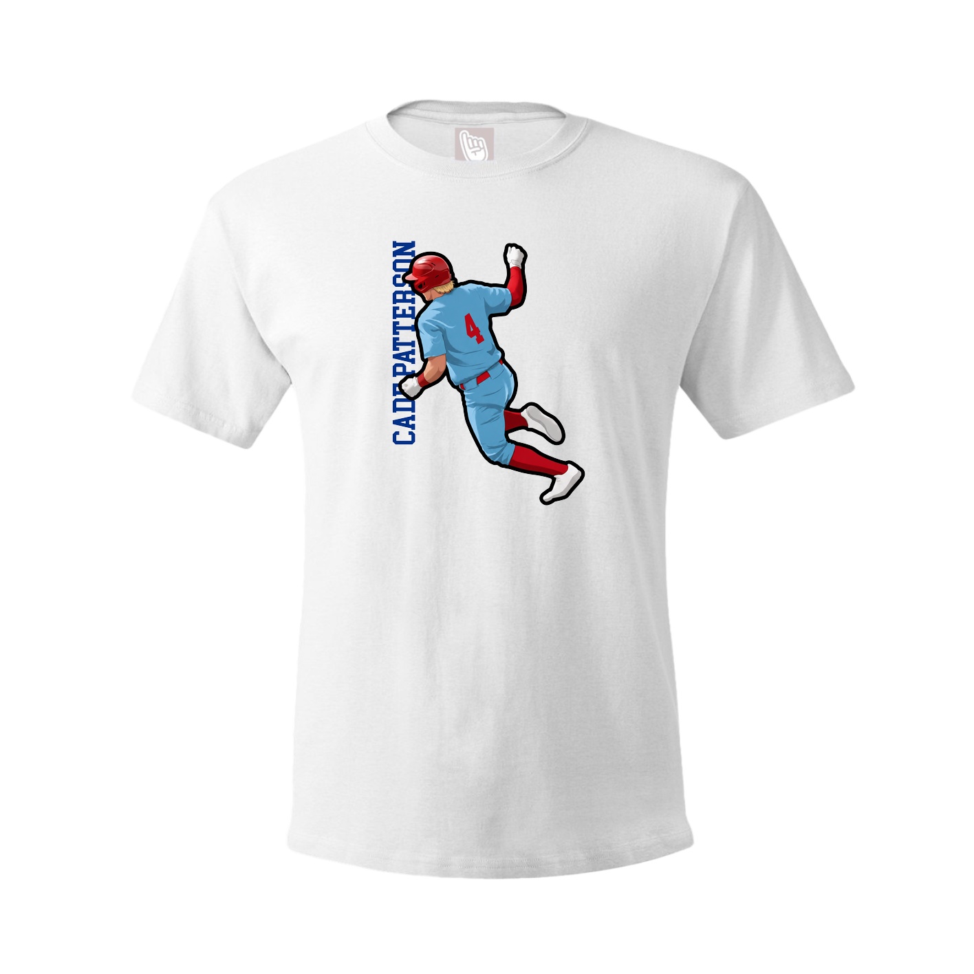 Youth Tee — Name Vertical in White