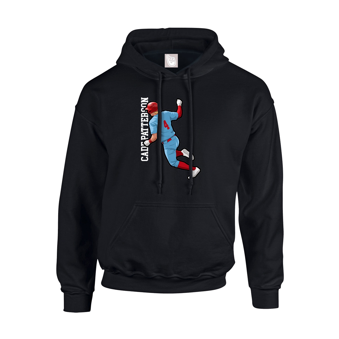 Hoodie — Name Vertical in Black