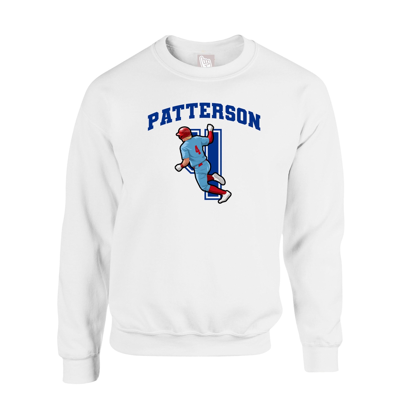 Fleece Crew — Number in White