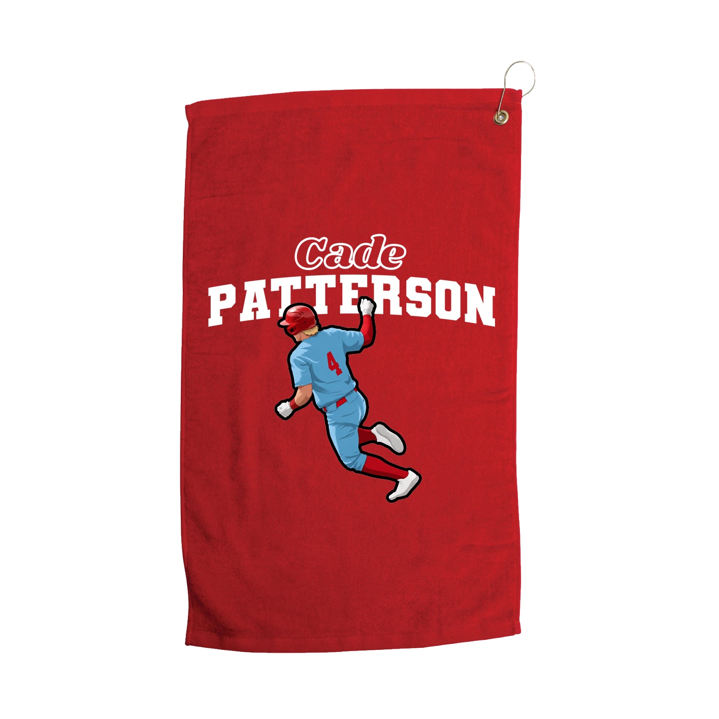 Golf Towel — Name Arch in Red