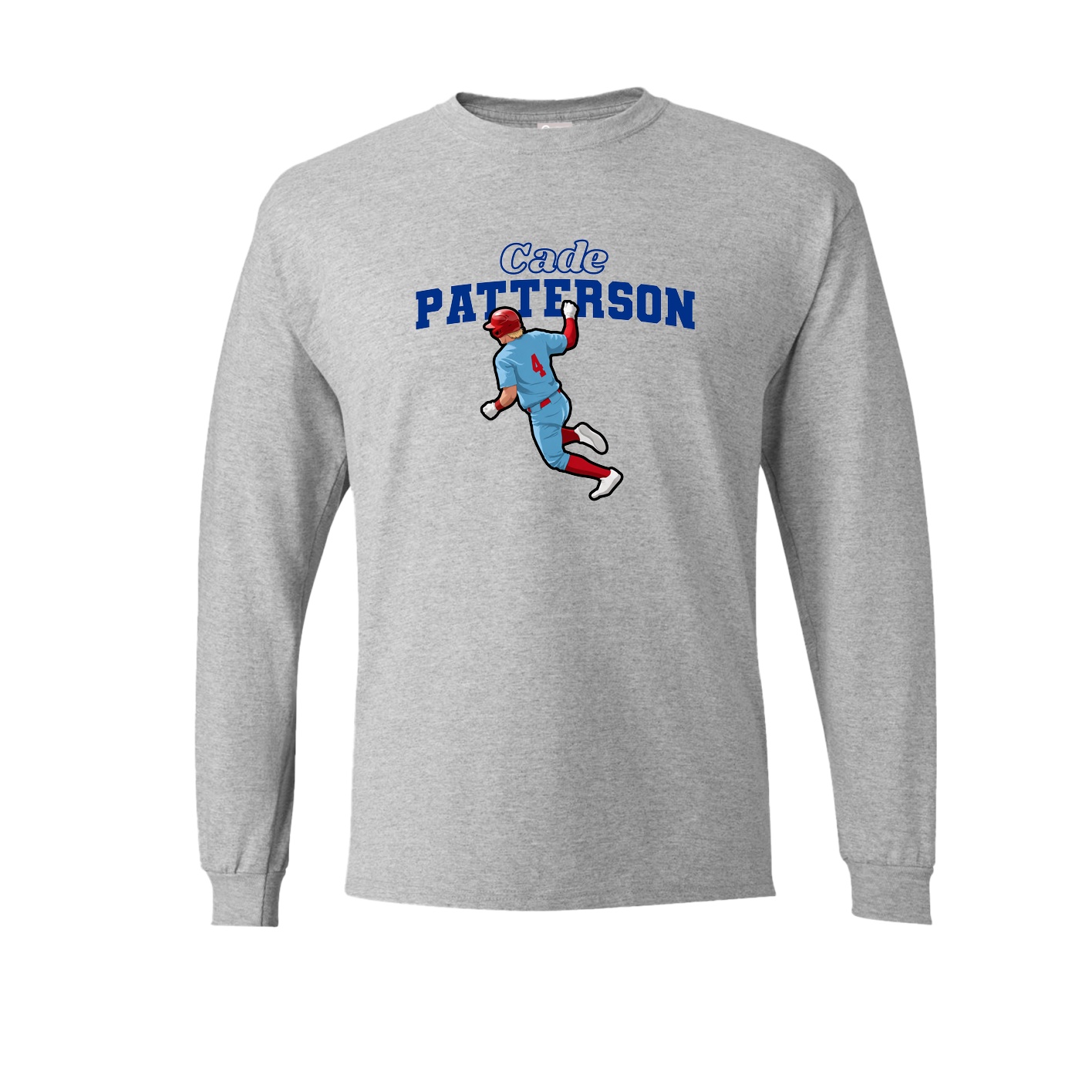 Long Sleeve Tee — Name Arch in Grey
