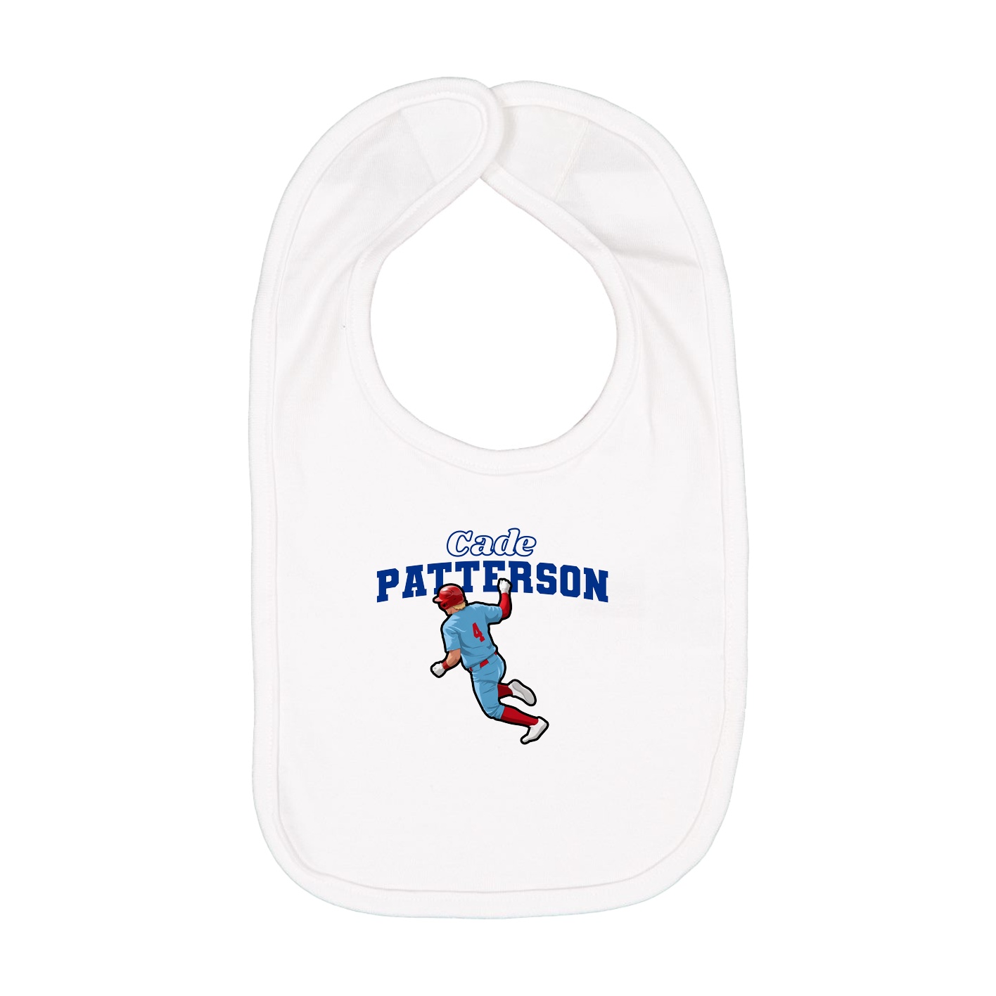 Infant Bib — Name Arch in White