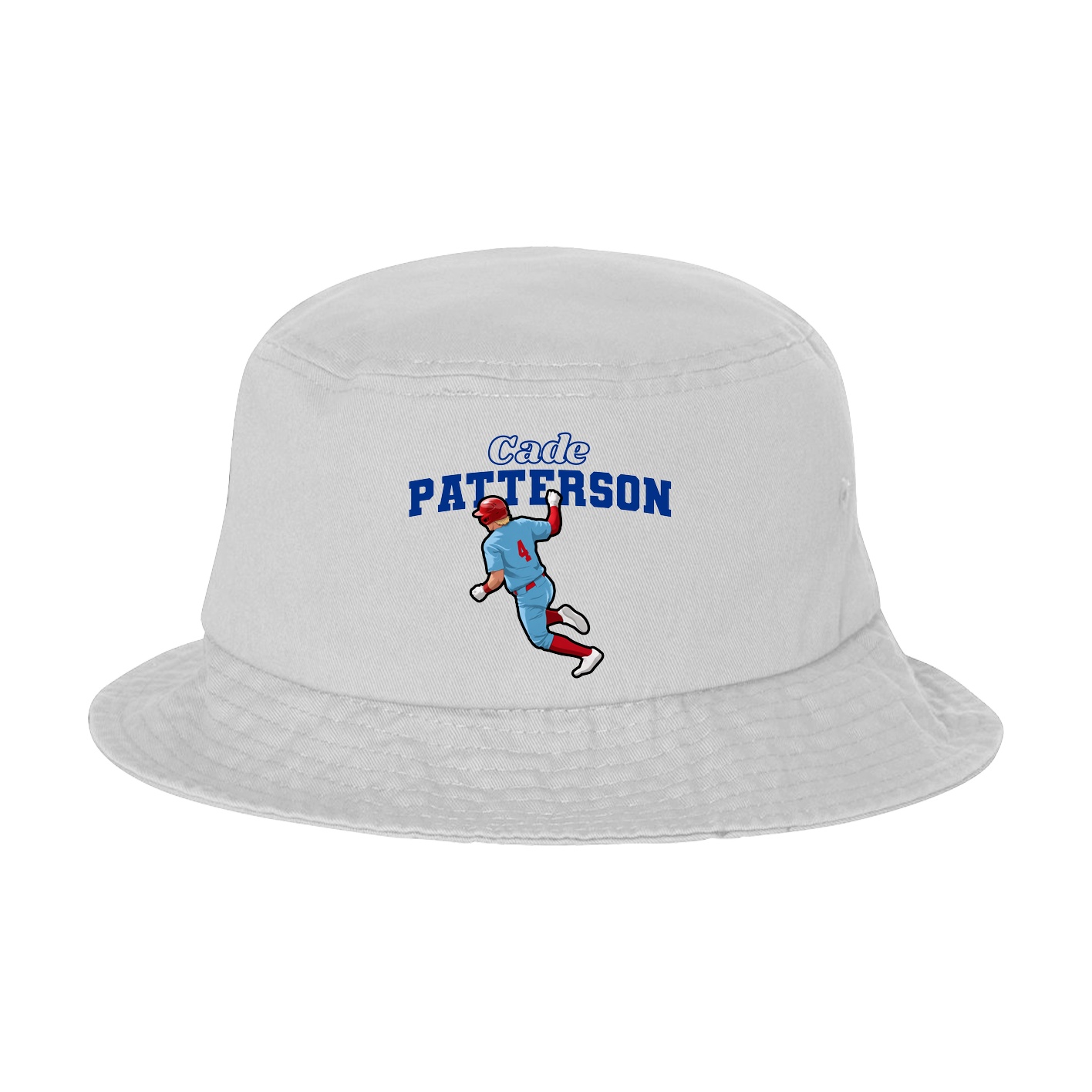 Bucket Cap — Name Arch in White