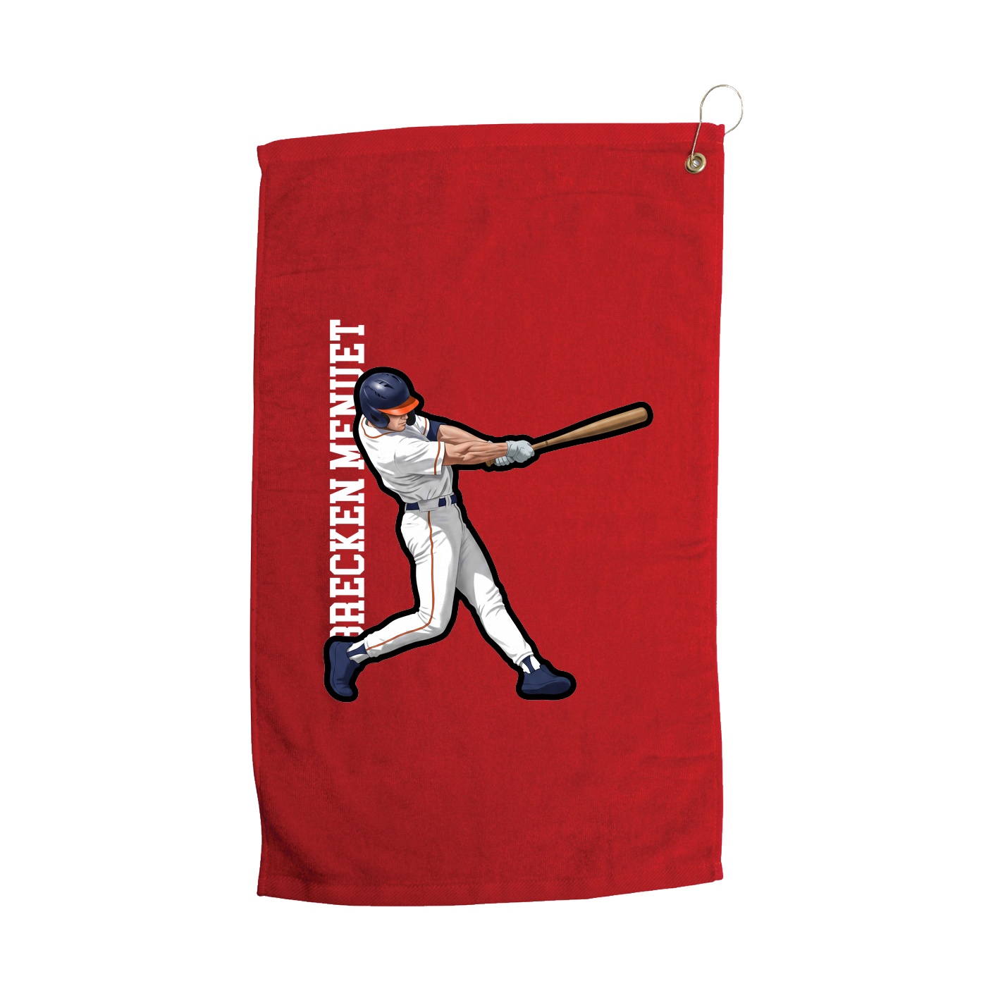 Golf Towel — Name Vertical in Red