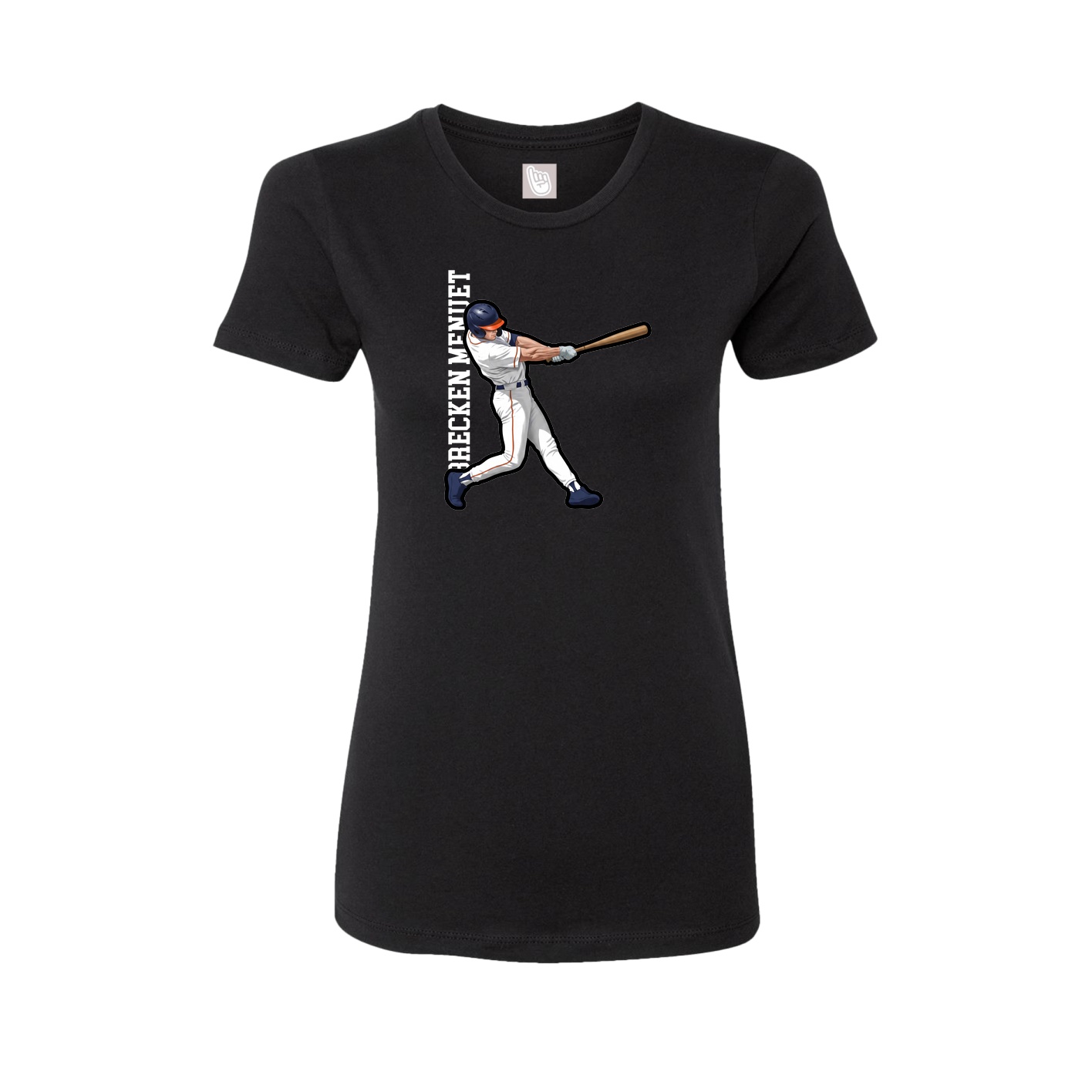Fitted Women's Tee — Name Vertical in Black