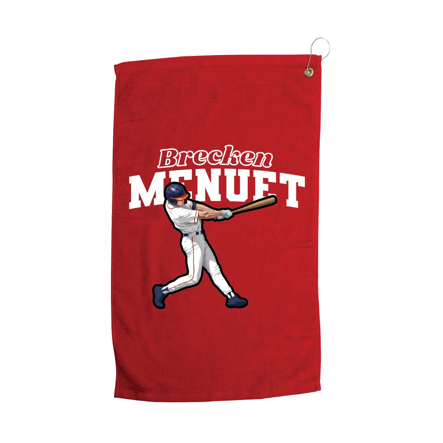 Golf Towel — Name Arch in Red