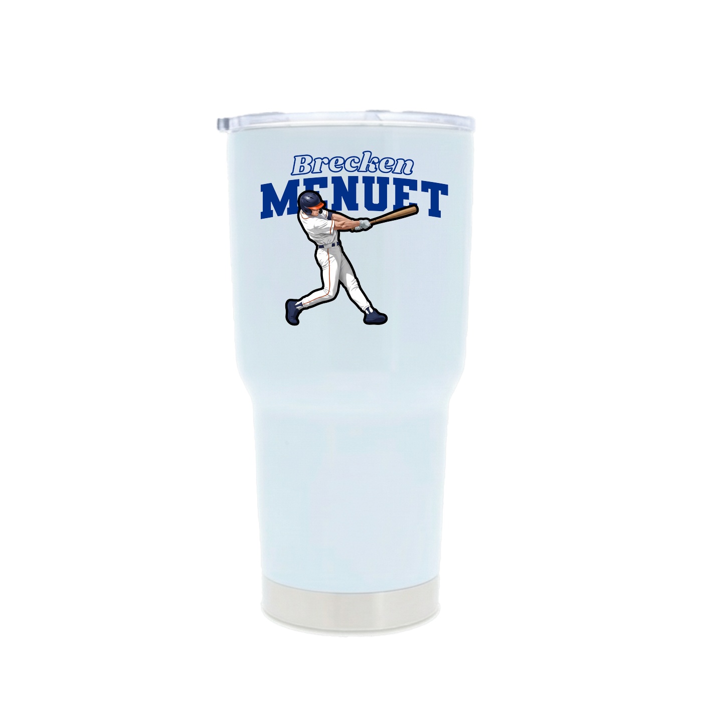 30oz Stainless Steel Tumbler — Name Arch in White