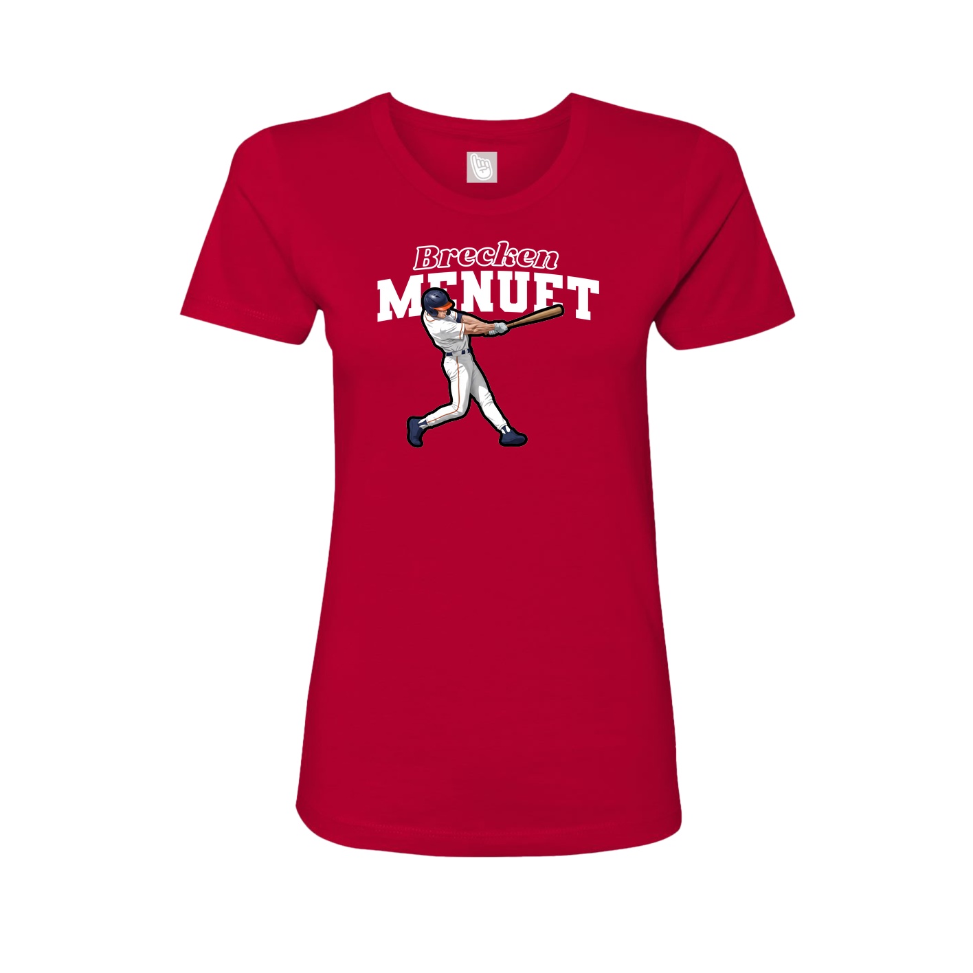 Fitted Women's Tee — Name Arch in Red